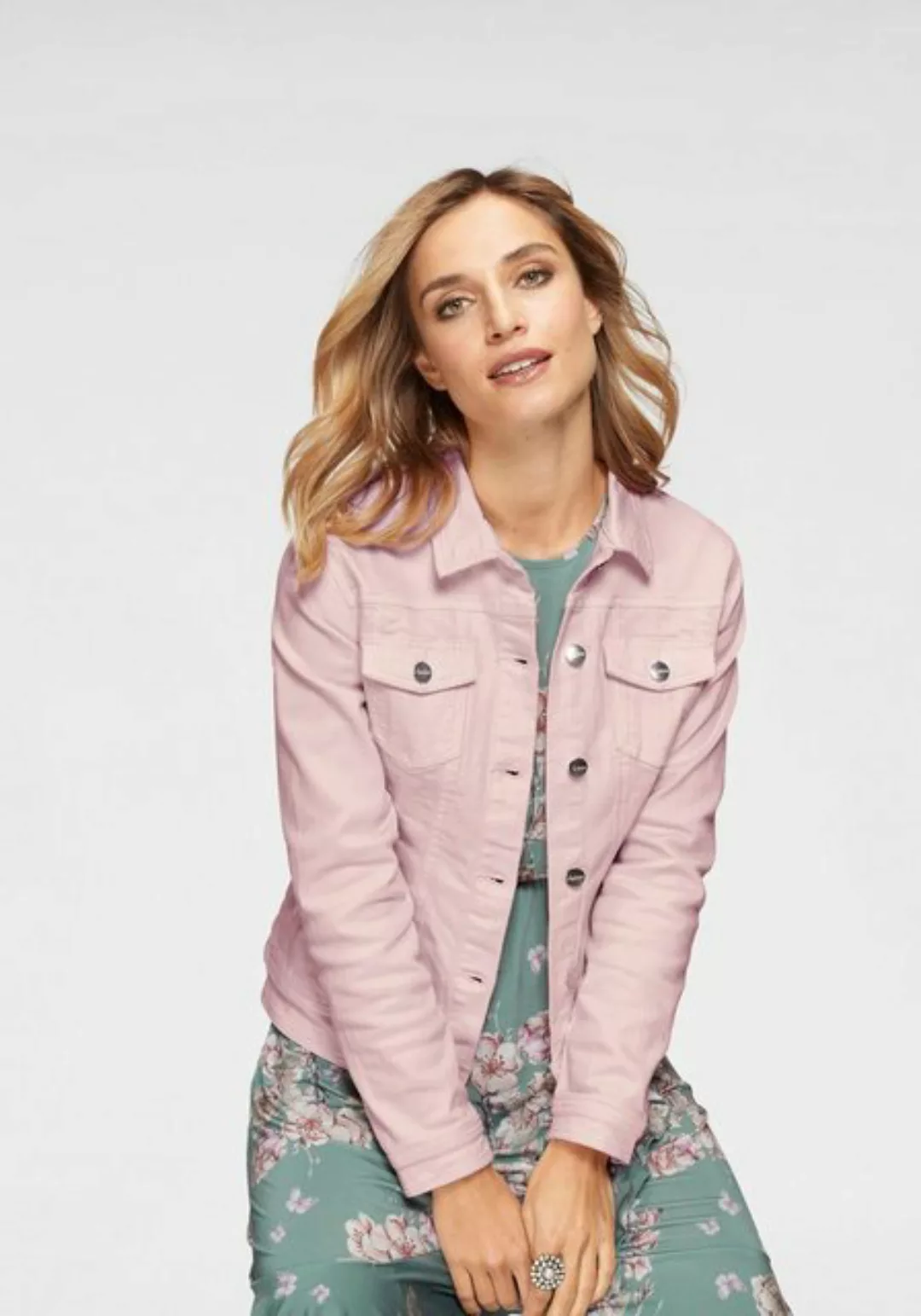 Aniston CASUAL Jeansjacke in zartem Pastell günstig online kaufen