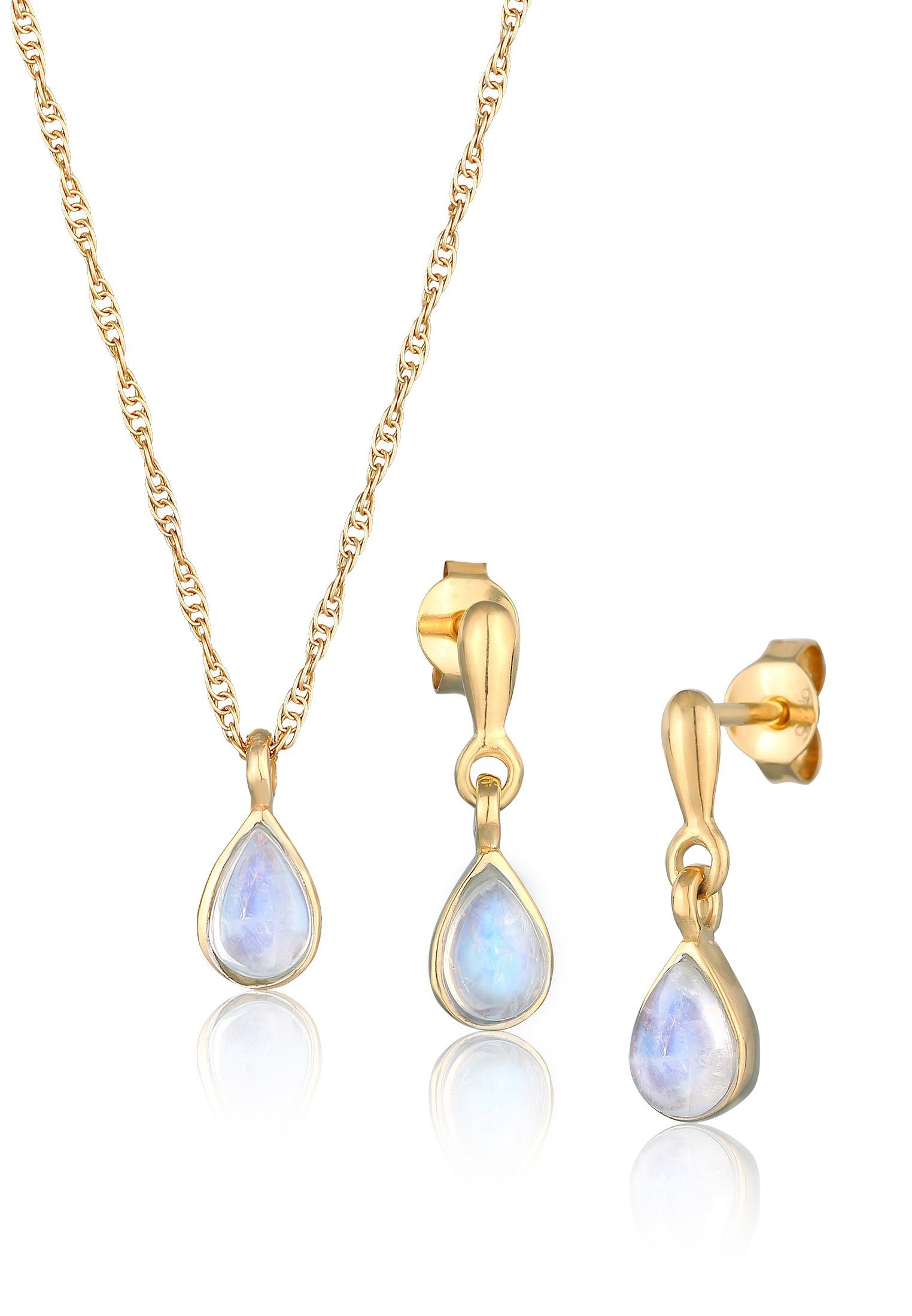 Elli Premium Schmuckset Mondstein Tropfen Kette günstig online kaufen