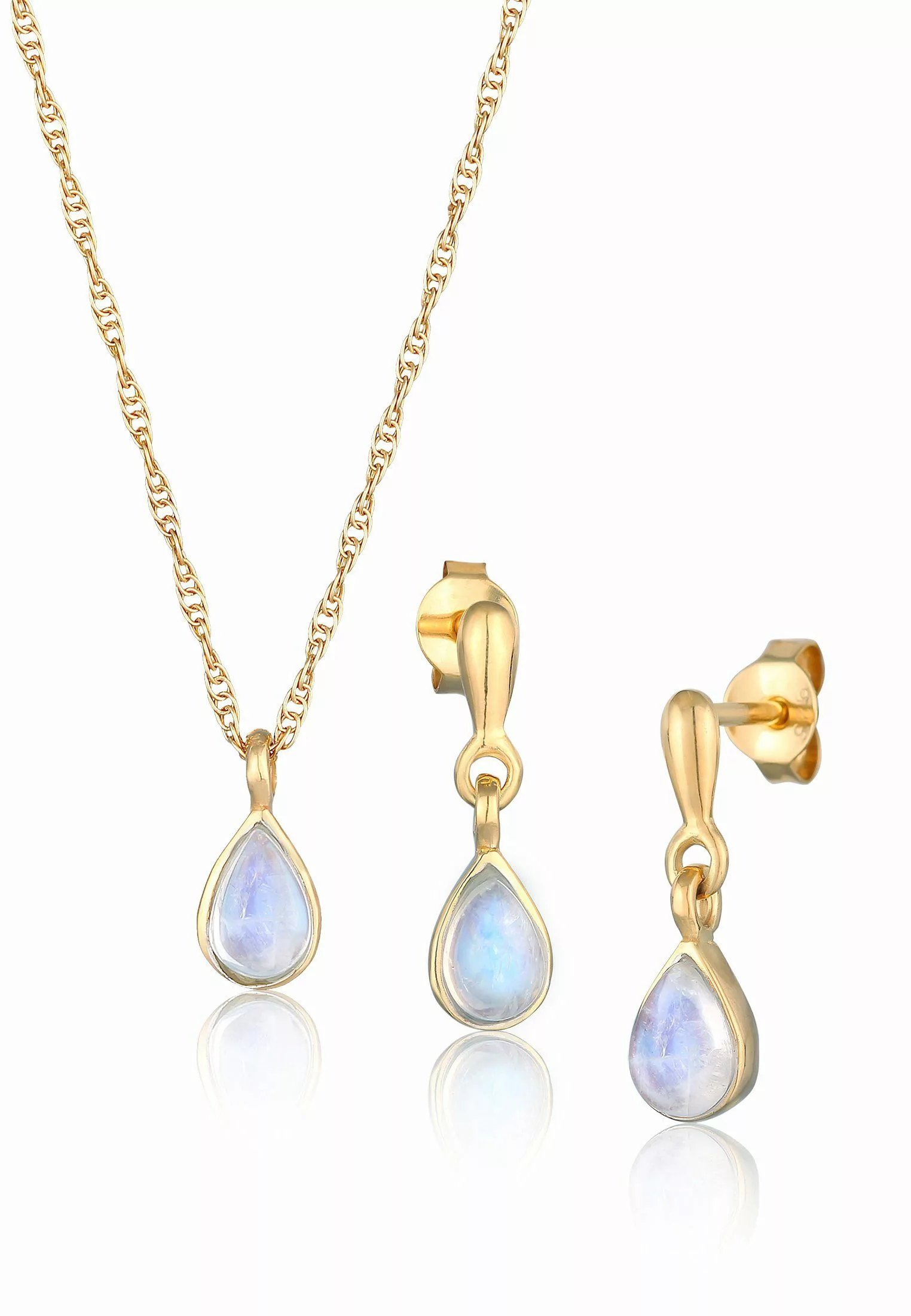 Elli Premium Schmuckset Mondstein Tropfen Kette günstig online kaufen