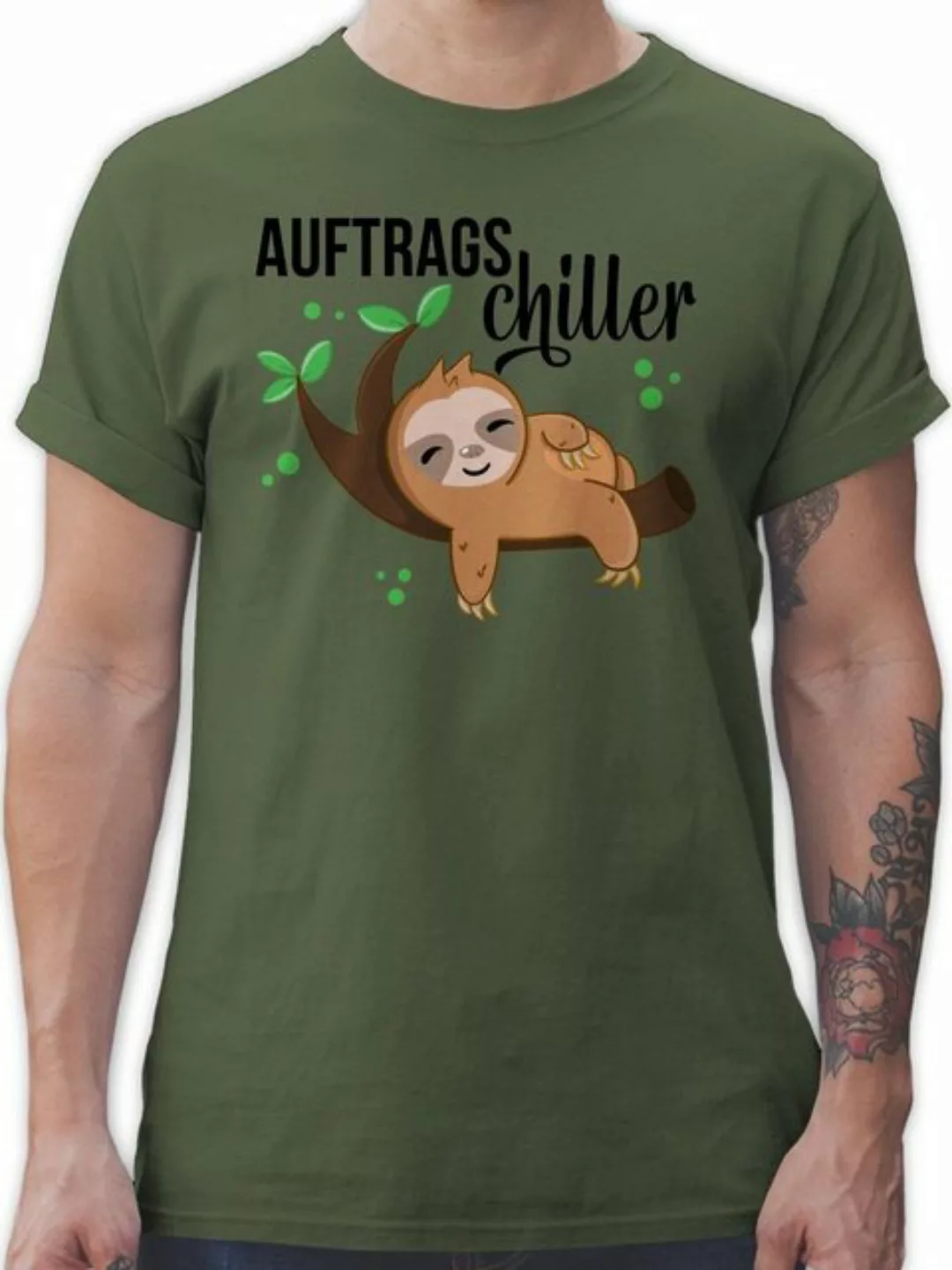 Shirtracer T-Shirt Auftragschiller mit Faultier schwarz Tiere Zubehör günstig online kaufen