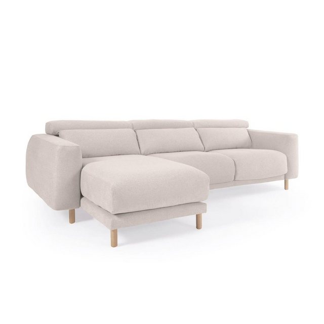 Natur24 Sofa 3-Sitzer Sofa Singa 296 x 98 x 180 cm Chaiselongue Links Weiß günstig online kaufen