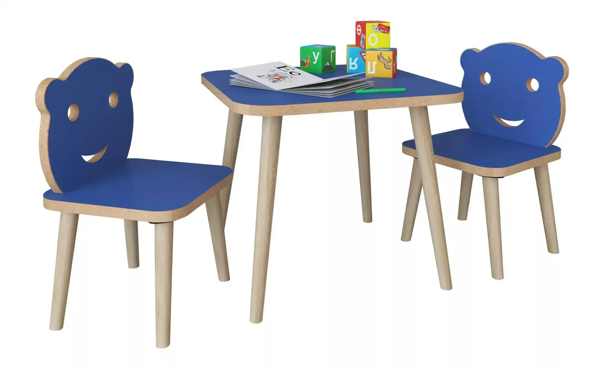 VCM 3-tlg. Sitzgruppe Kinderzimmer Kindermöbel Tisch Stuhl Kinder LiLuLa bl günstig online kaufen
