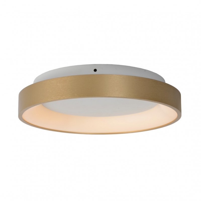 LED-Deckenleuchte Vidal, gold, Ø 28 cm, dimmbar, Acryl günstig online kaufen