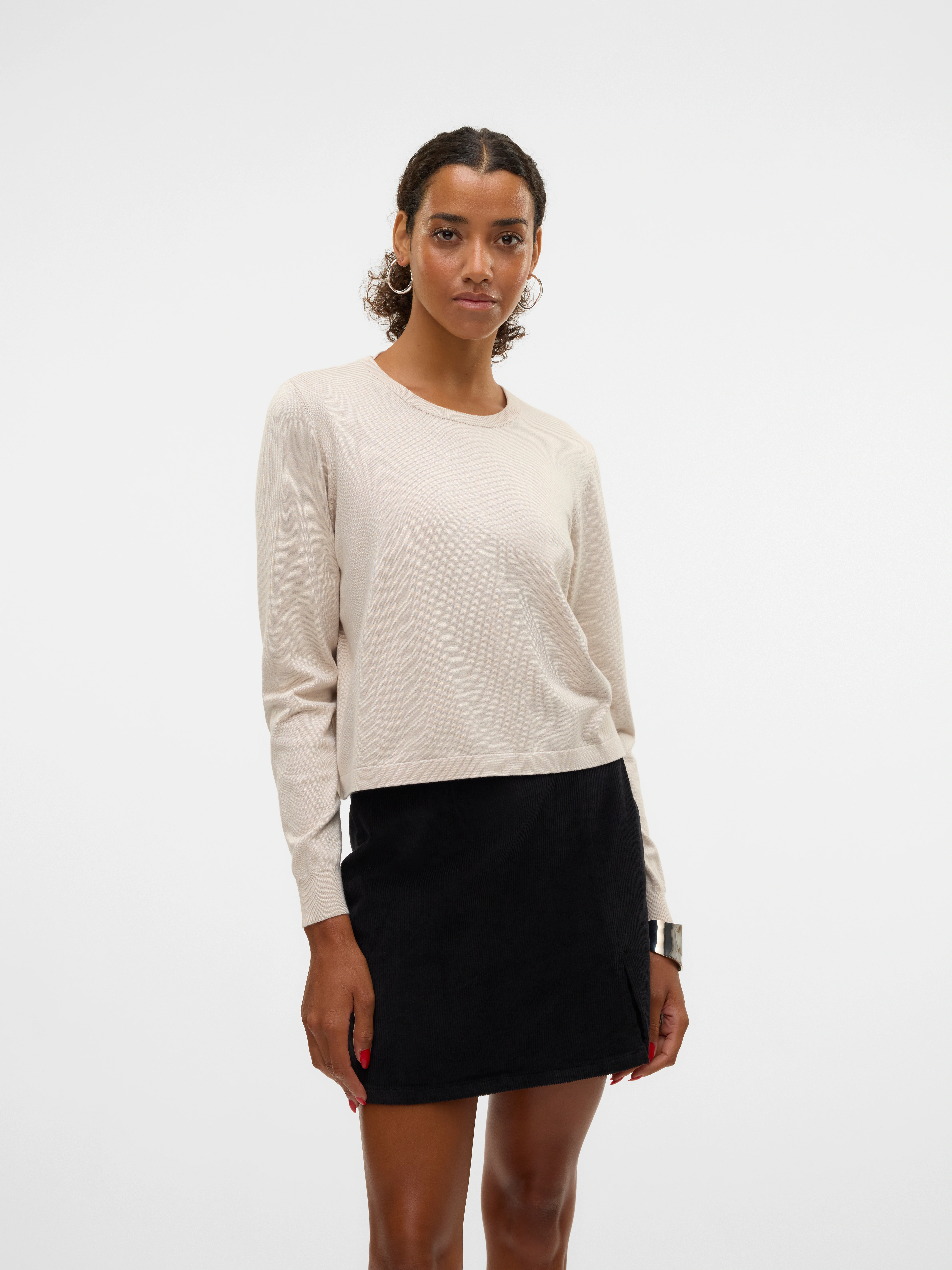 Vero Moda Strickpullover VMSILJE LS O-NECK SHORT PULLOVER GA NOOS günstig online kaufen