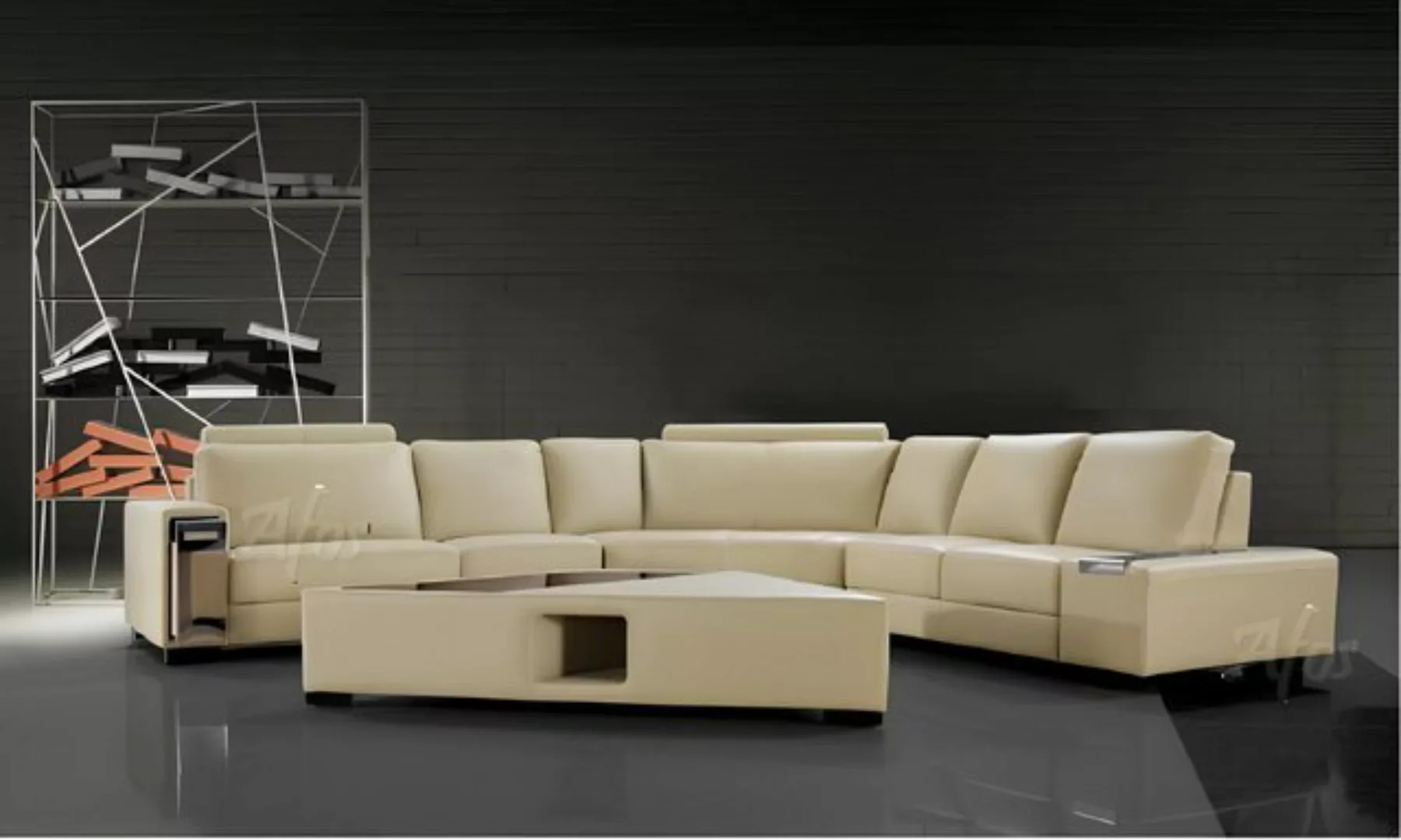 JVmoebel Ecksofa Ledersofa Ecksofa Sofa mit USB,Design Sitz Polster Garnitu günstig online kaufen