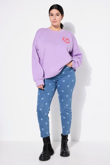 Studio Untold Funktionshose Mom-Jeans 5-Pocket Heart-Print günstig online kaufen