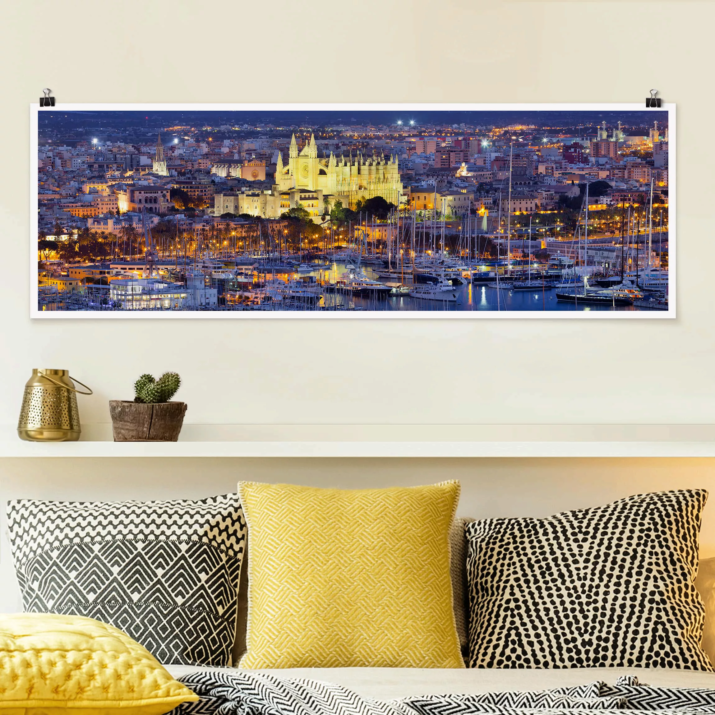 Panorama Poster Architektur & Skyline Palma de Mallorca City Skyline und Ha günstig online kaufen