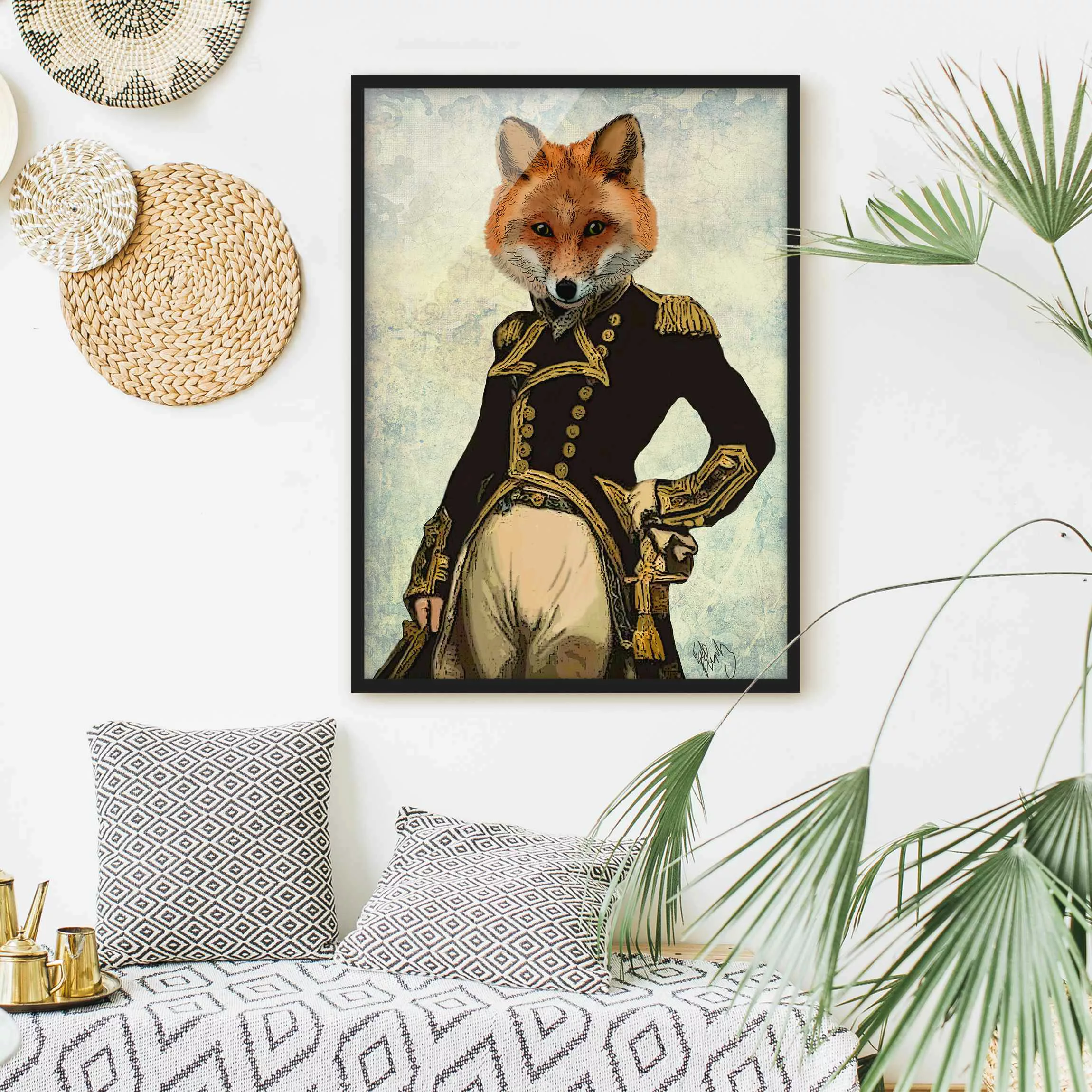 Bild mit Rahmen Tiere - Hochformat Tierportrait - Fuchsadmiral günstig online kaufen