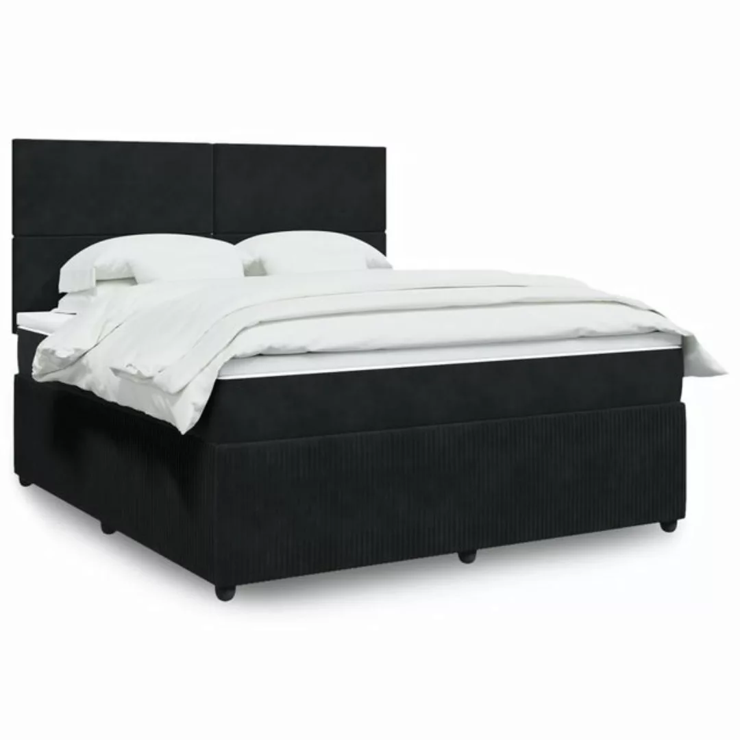 vidaXL Boxspringbett, Boxspringbett mit Matratze Schwarz 180x200 cm Samt günstig online kaufen