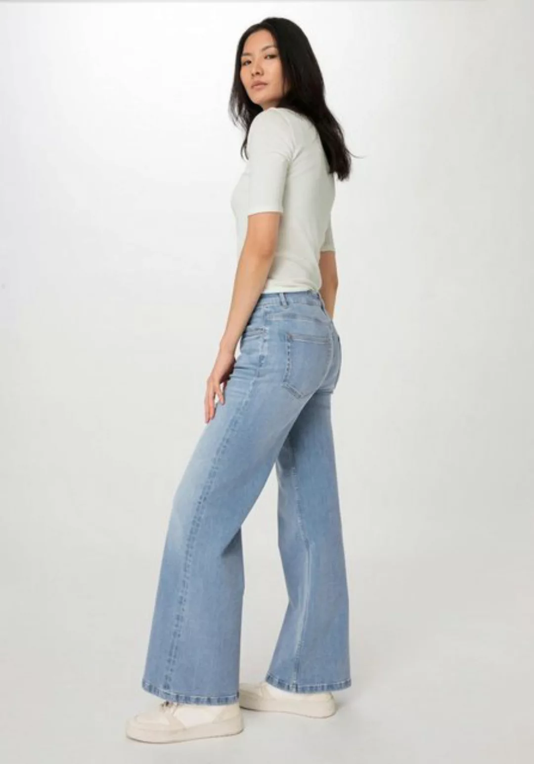 Hessnatur 5-Pocket-Jeans ALVA High Rise Wide Leg aus Bio-Denim (1-tlg) günstig online kaufen