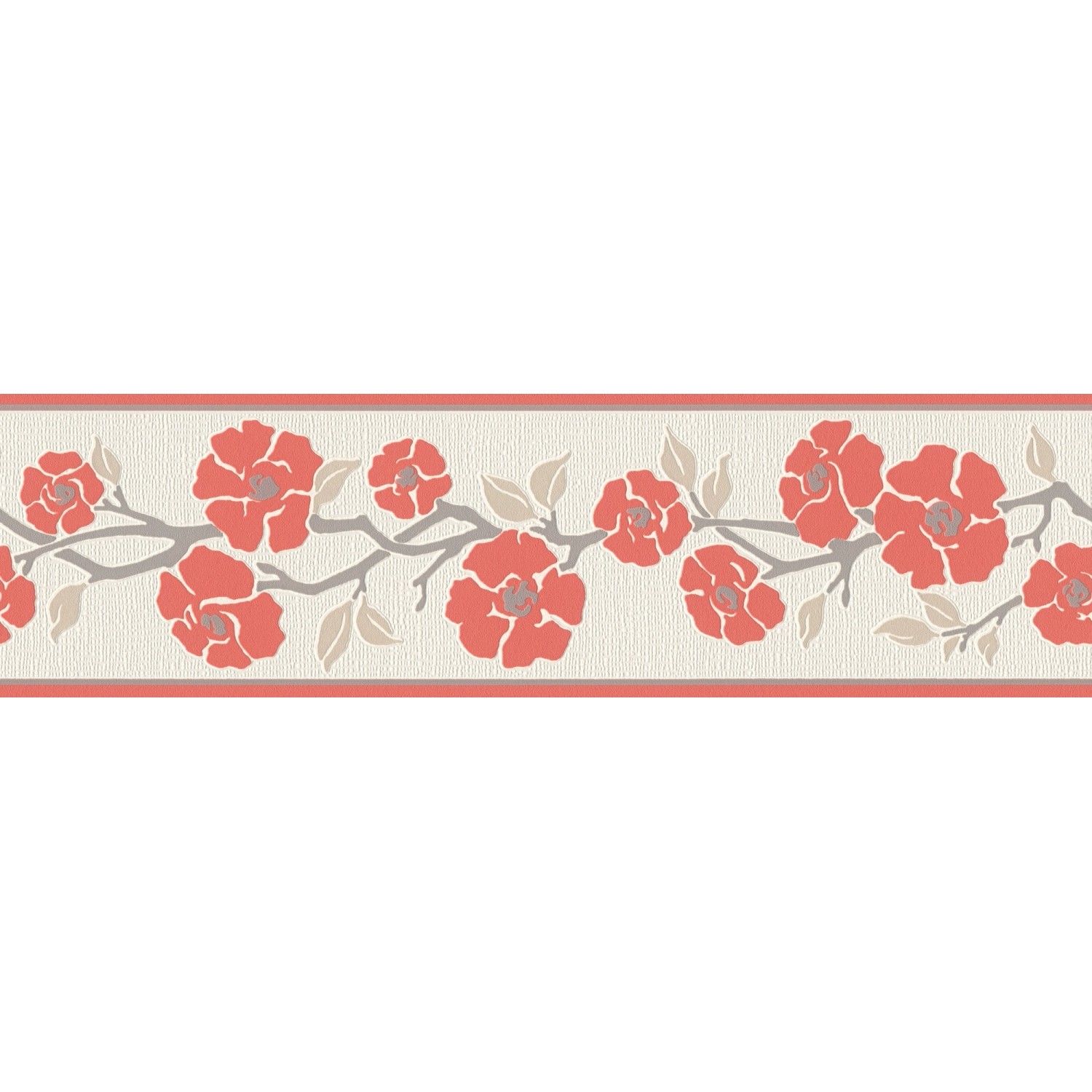A.S. Création Borte selbstklebend Blumen 5 m x 17 cm Rot-Weiß günstig online kaufen
