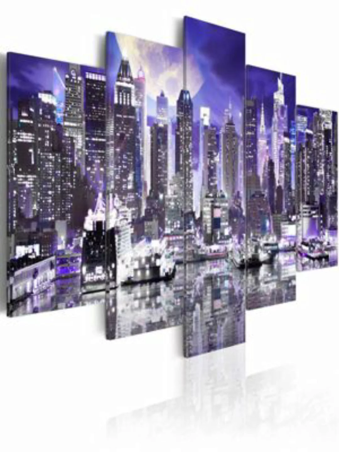 artgeist Wandbild Moonlit night in New York City mehrfarbig Gr. 200 x 100 günstig online kaufen