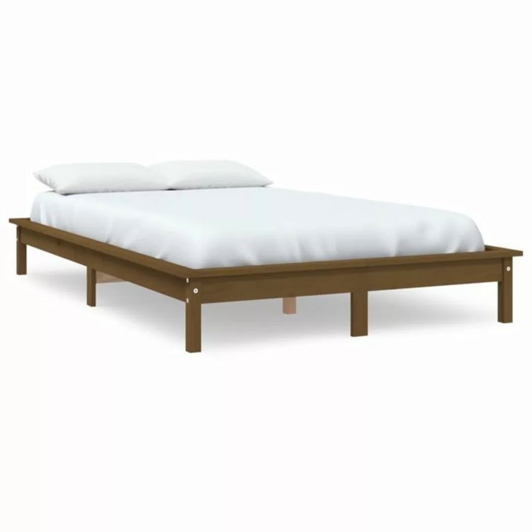 furnicato Bett Massivholzbett Honigbraun 120x200 cm Kiefer günstig online kaufen