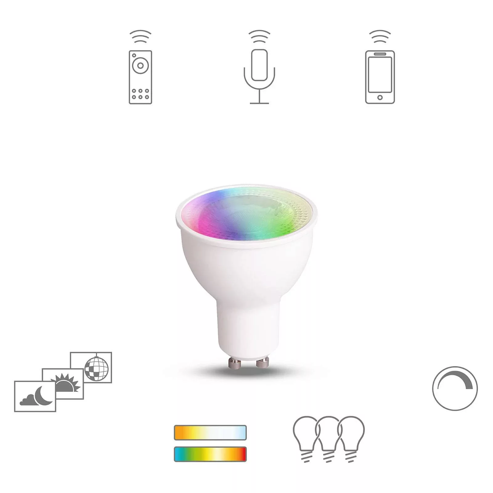 Smartes Zigbee LED Leuchtmittel GU10 - Reflektor Par16 RGBW 4,7W 350lm günstig online kaufen