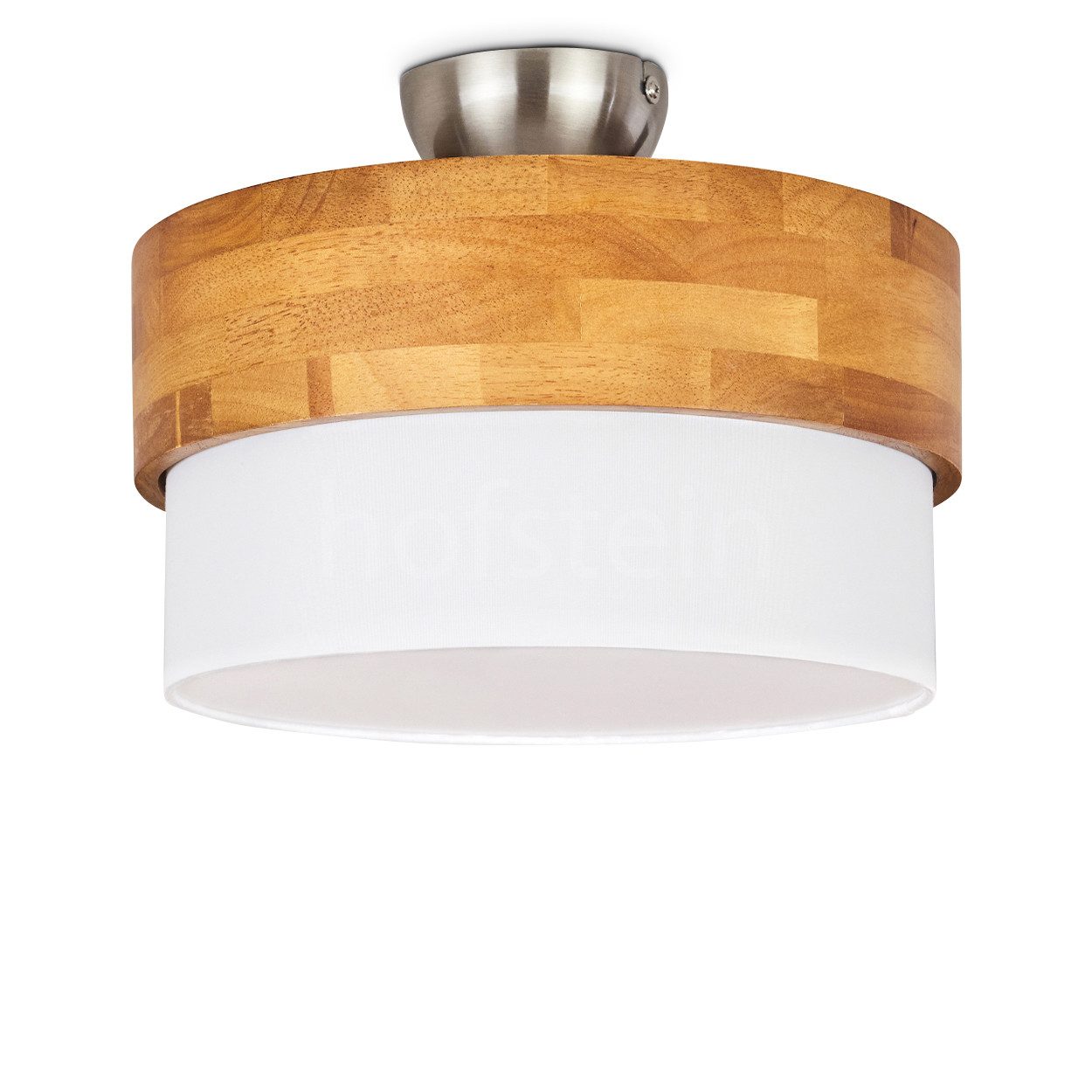 hofstein Deckenleuchte »Campitello« Deckenlampe aus Metall/Holz/Stoff, günstig online kaufen