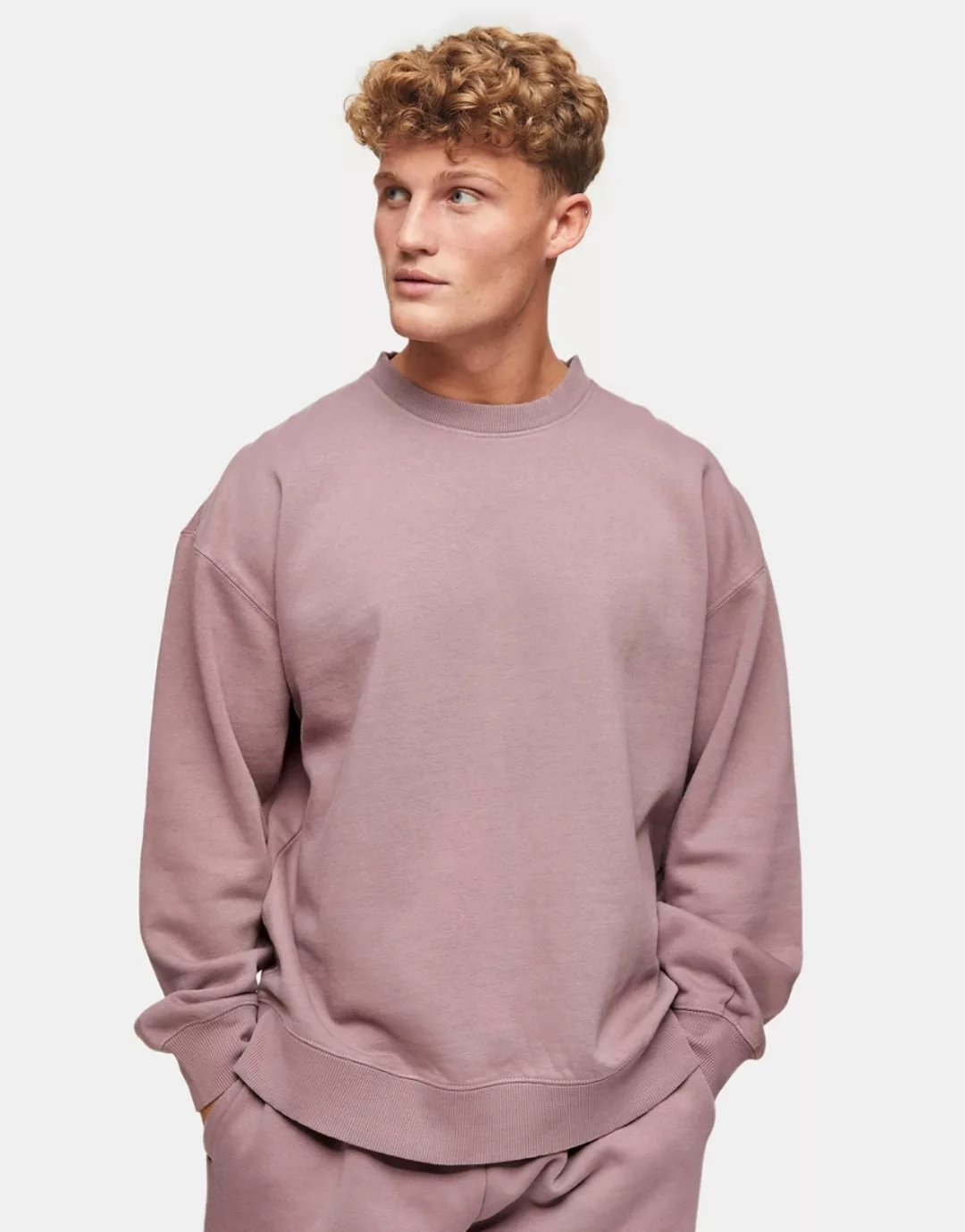 Topman – Oversize-Sweatshirt in verwaschenem Flieder, Kombiteil-Violett günstig online kaufen