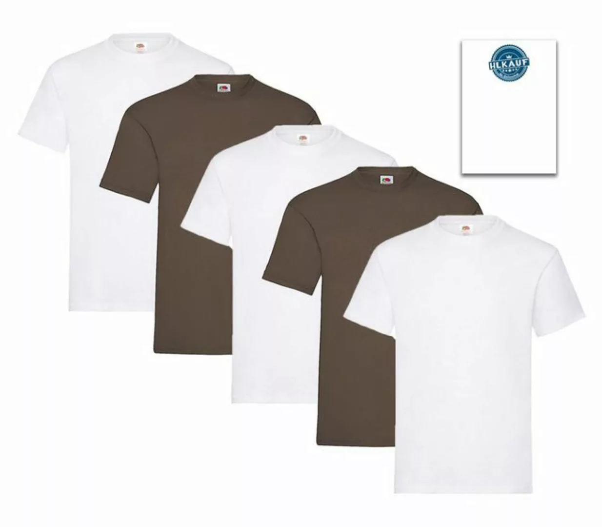 Fruit of the Loom T-Shirt 5er-Pack Heavy Cotton M L XL XXL 3XL Diverse Farb günstig online kaufen