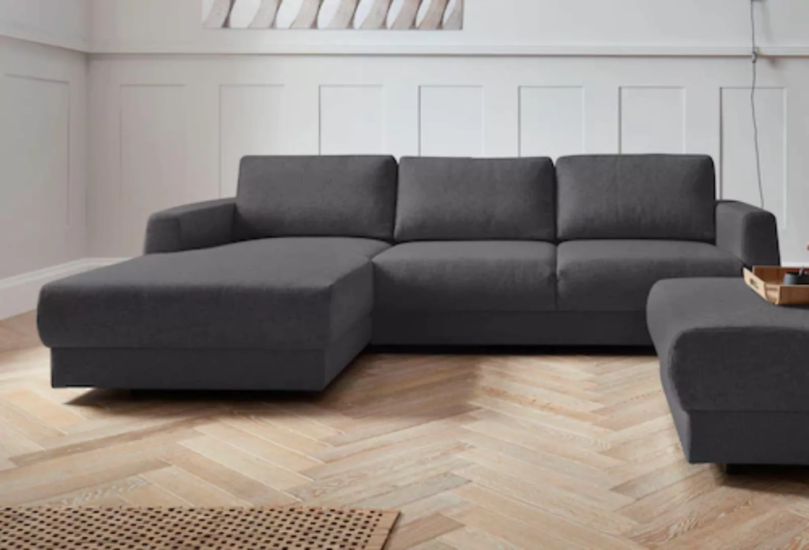 andas Ecksofa »Hobro L-Form«, in 3 Bezugsqualitäten in vielen Farben, Desig günstig online kaufen