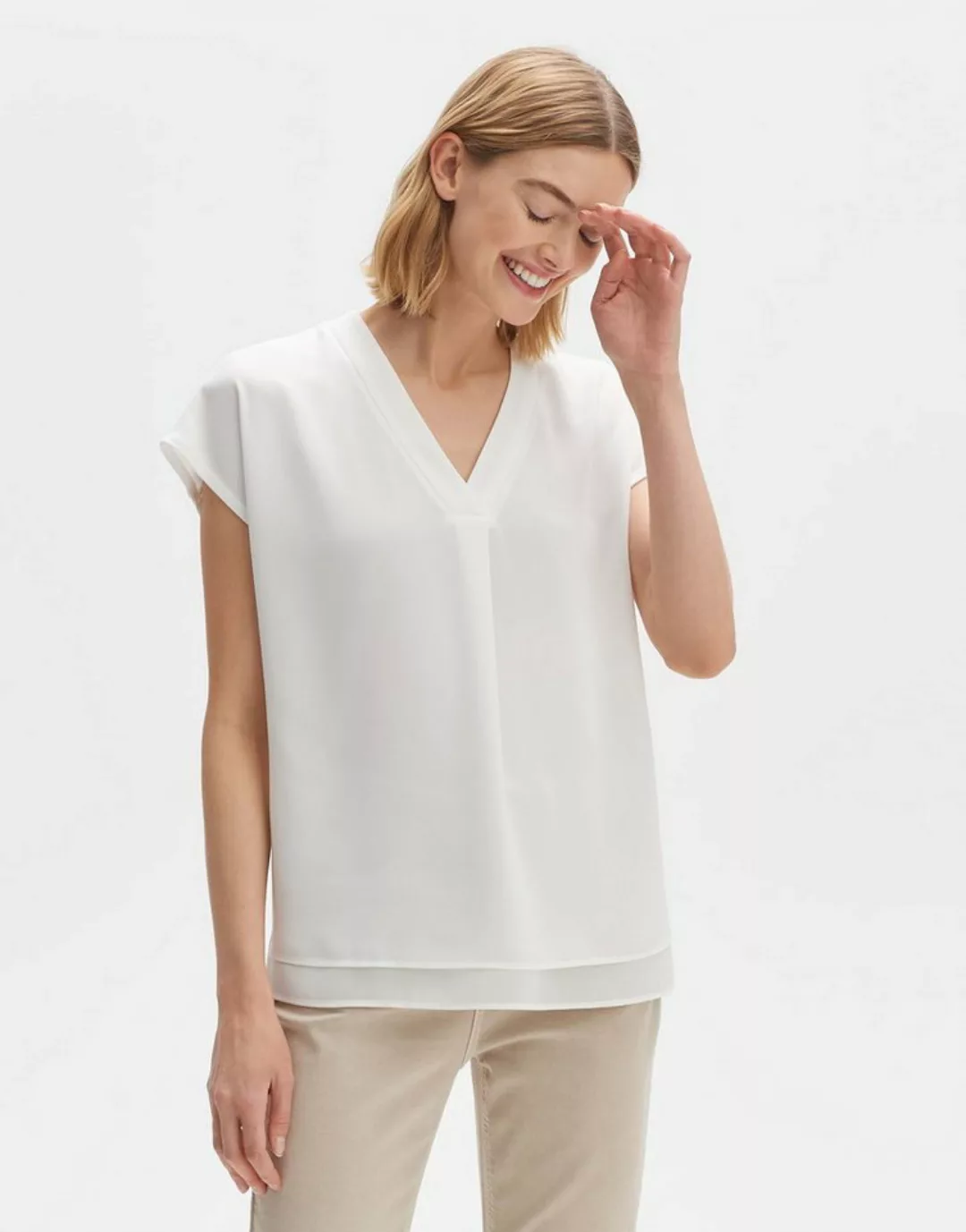 OPUS Shirtbluse Feliso lockere Passform Chiffon in der Front günstig online kaufen