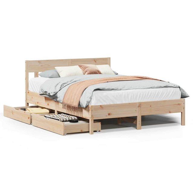 vidaXL Bett, Massivholzbett ohne Matratze 135x190 cm Kiefernholz günstig online kaufen