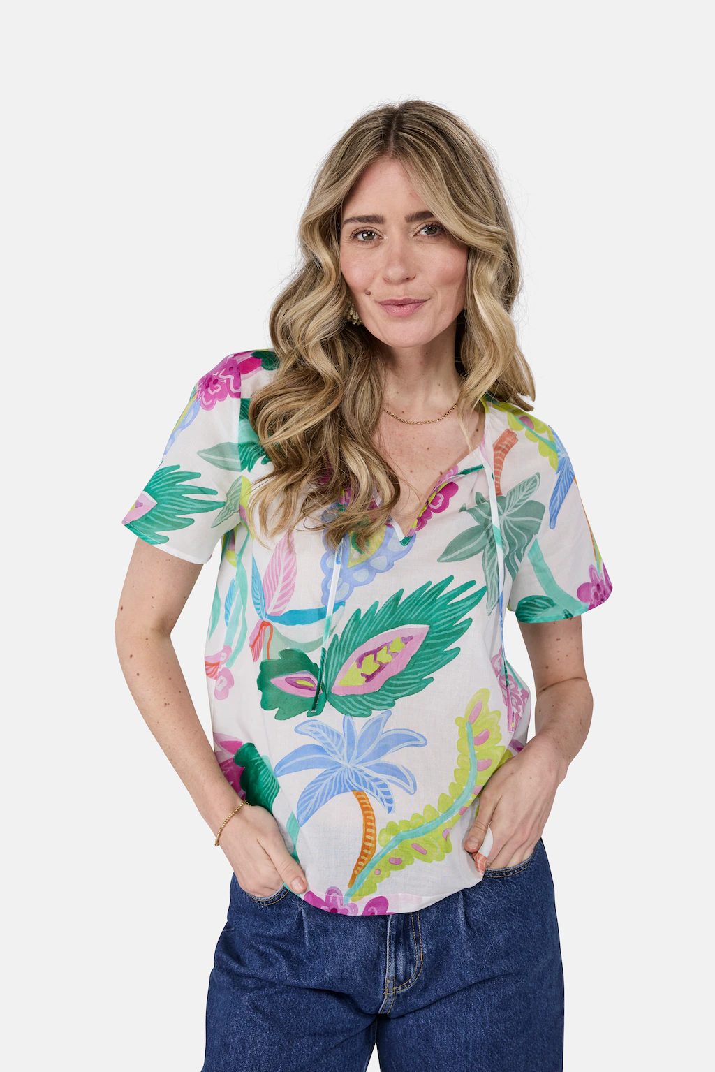 Lieblingsstück Schlupfbluse mit Tropicalprint günstig online kaufen