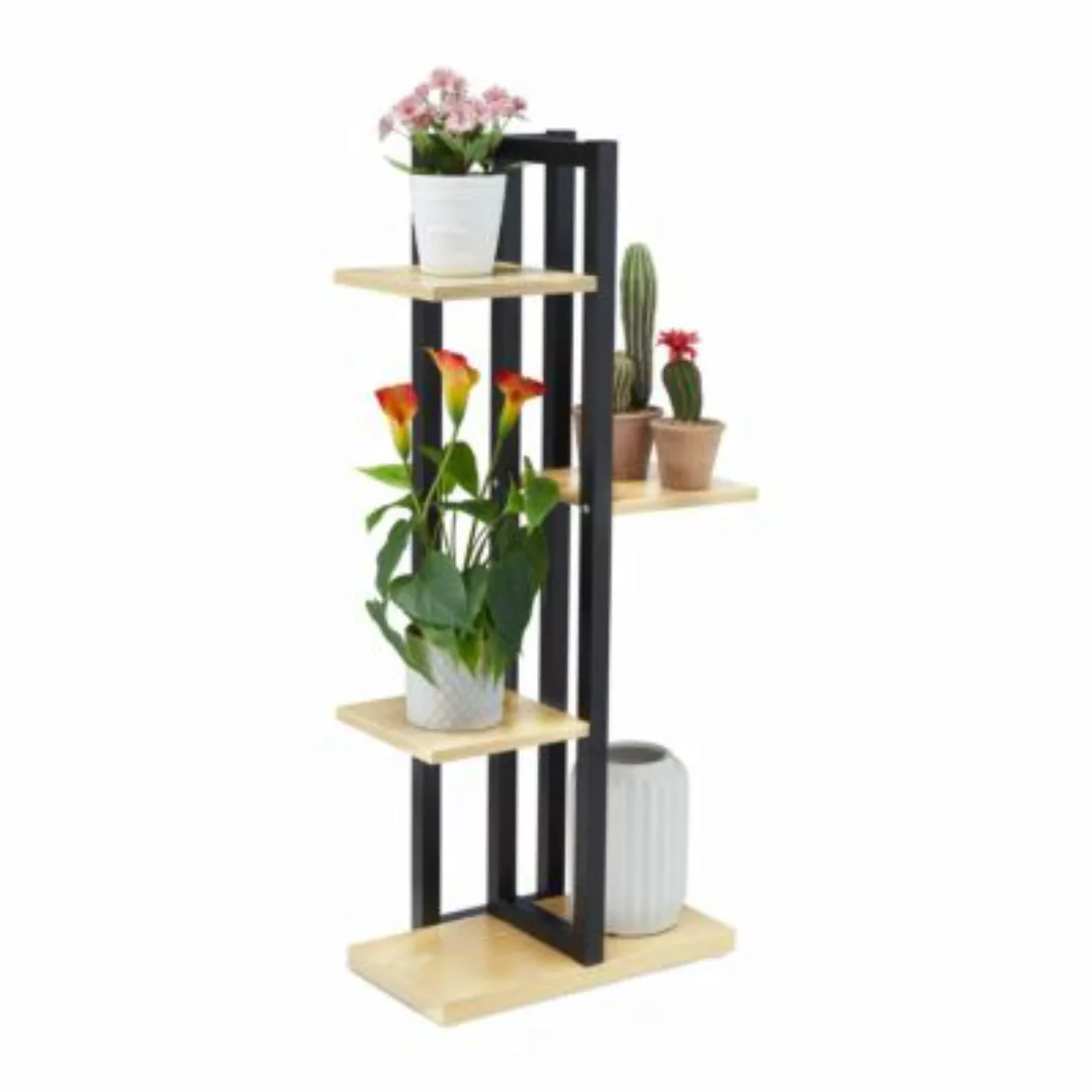 relaxdays Blumenregal Metall schwarz/weiß günstig online kaufen