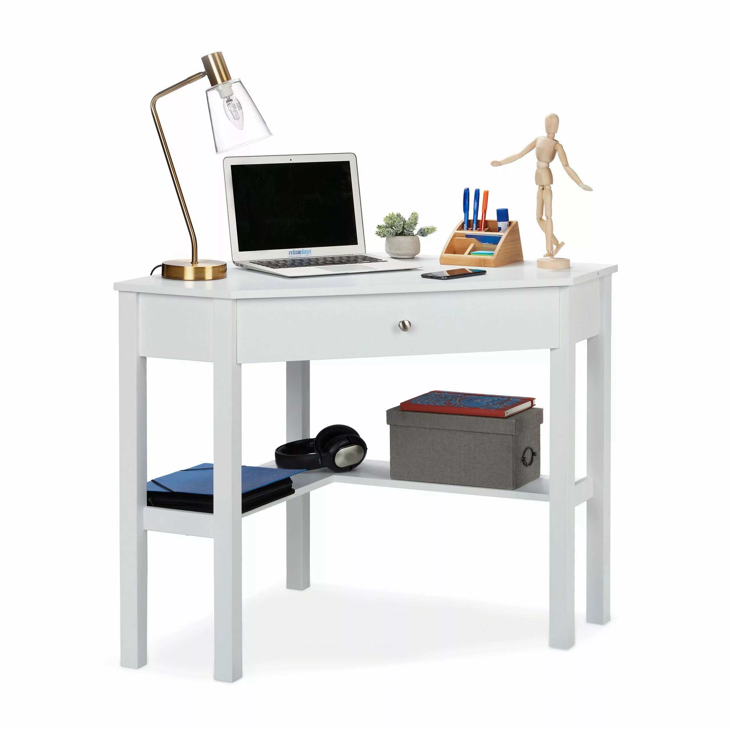 relaxdays Eckschreibtisch Weißer Eckschreibtisch günstig online kaufen