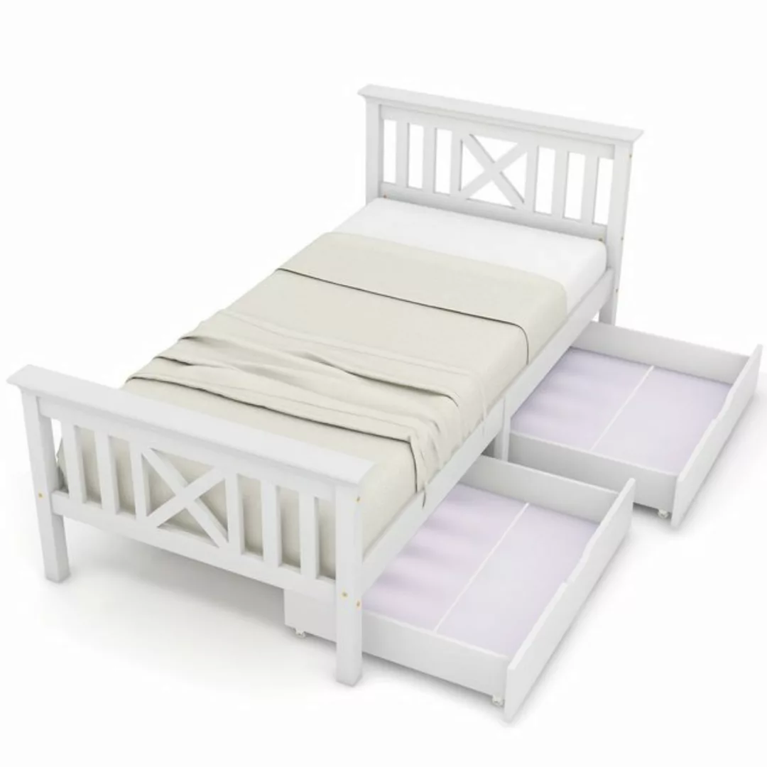 JOIVI Bettgestell Holzbett Einzelbett 90 x 200 cm aus Massivholz (Kinderbet günstig online kaufen