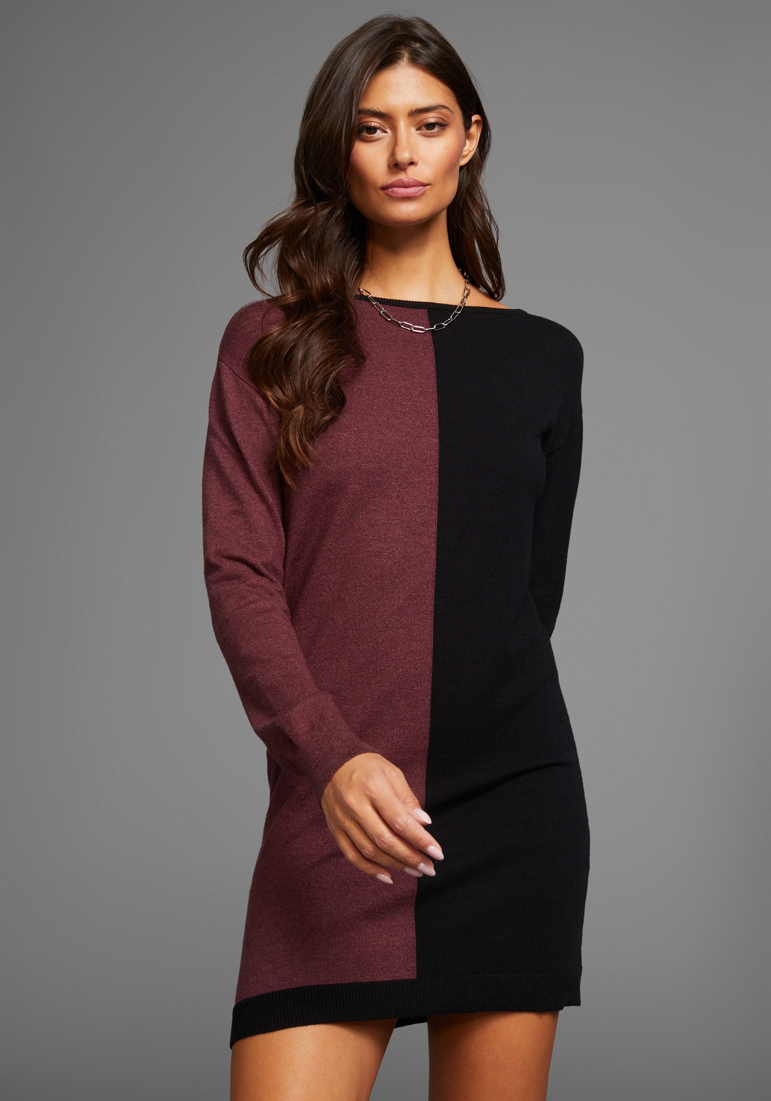 Laura Scott Strickkleid, mit zweifarbigem Design günstig online kaufen