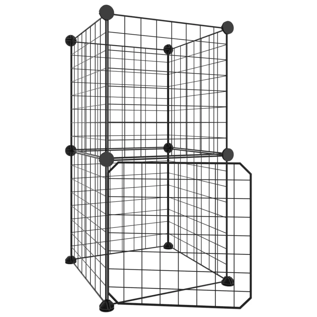 Vidaxl 8-tlg. Haustierkäfig Mit Tür Schwarz 35x35 Cm Stahl günstig online kaufen