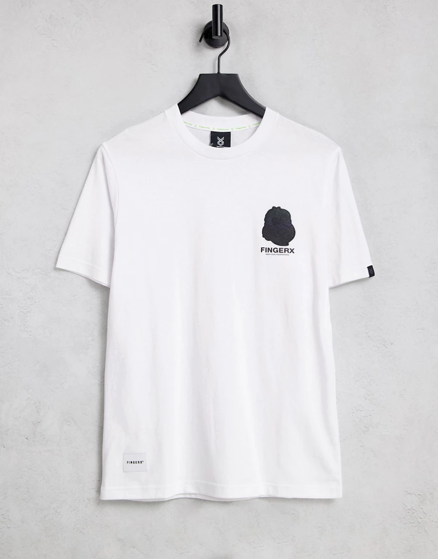 Fingercroxx – T-Shirt in Weiß mit Logo günstig online kaufen