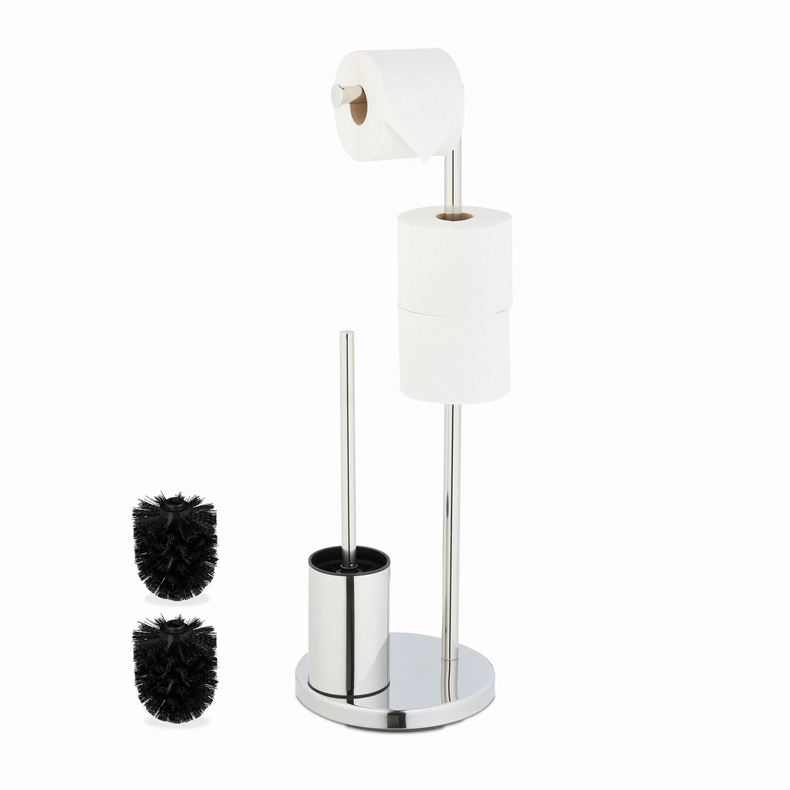 relaxdays WC-Garnitur mit Toilettenpapierhalt, WC, (Set, günstig online kaufen