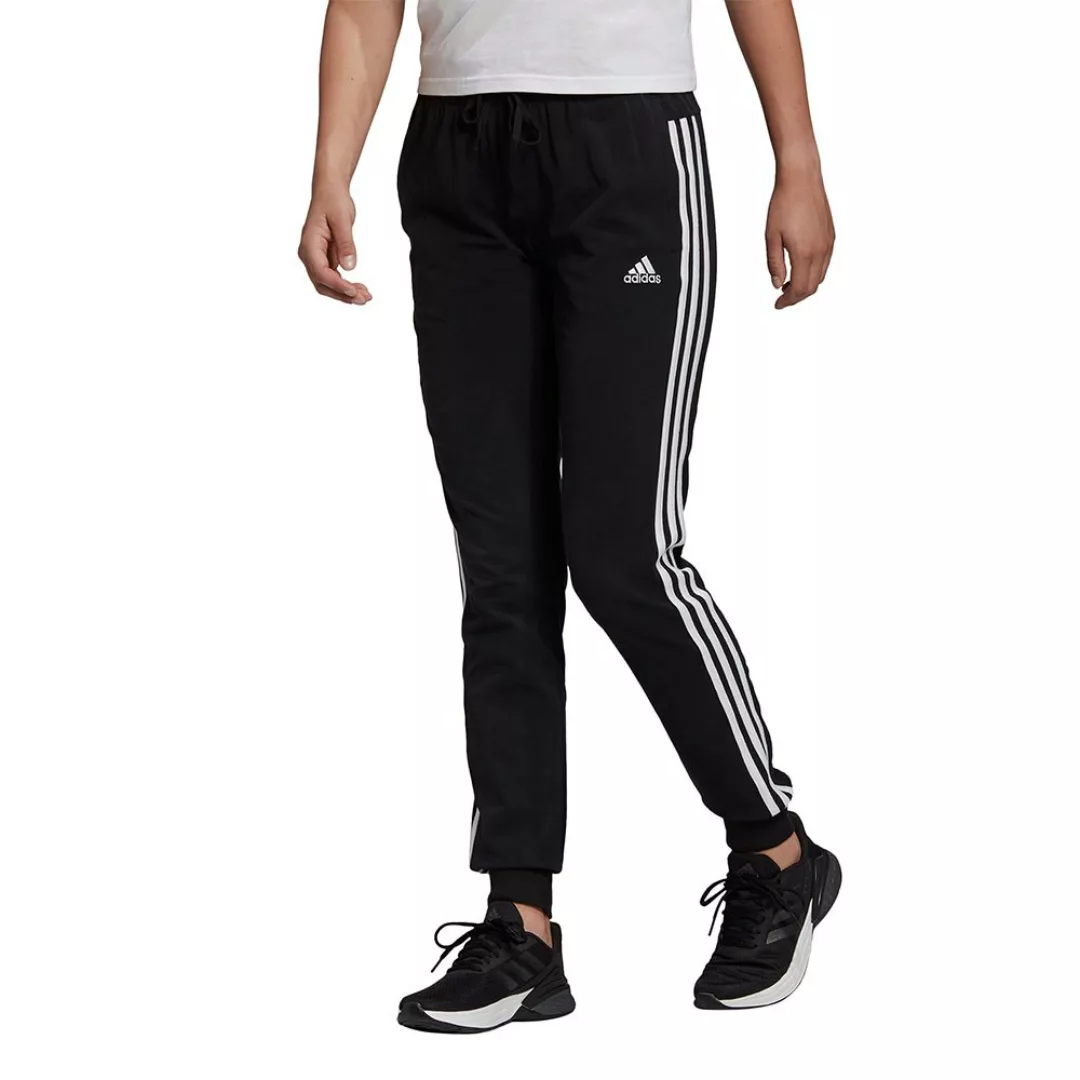 Adidas Essentials Single Jersey 3 Stripes Hose 2XS Black / White günstig online kaufen