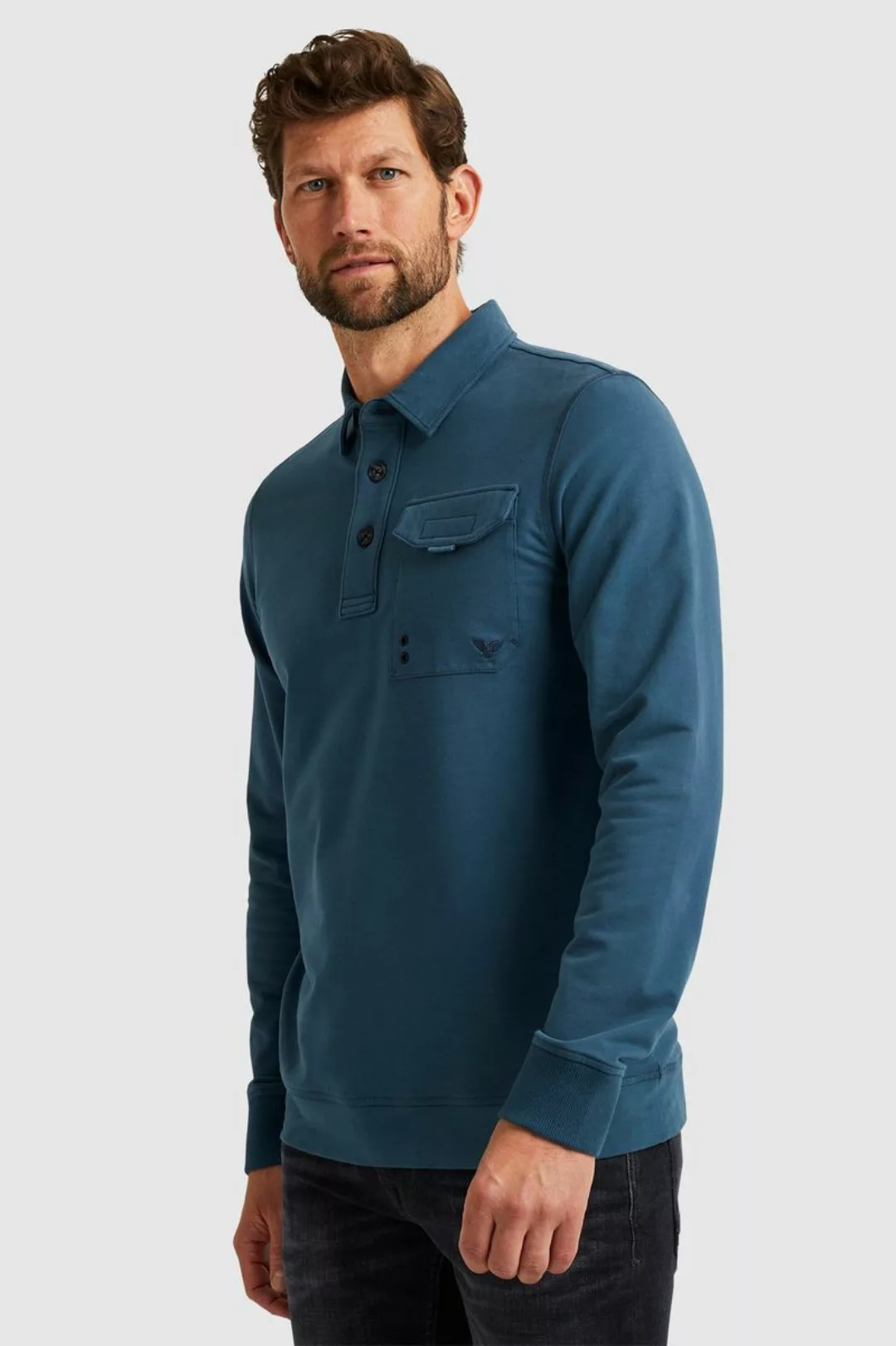 PME Legend Sweat Poloshirt Blau - Größe M günstig online kaufen