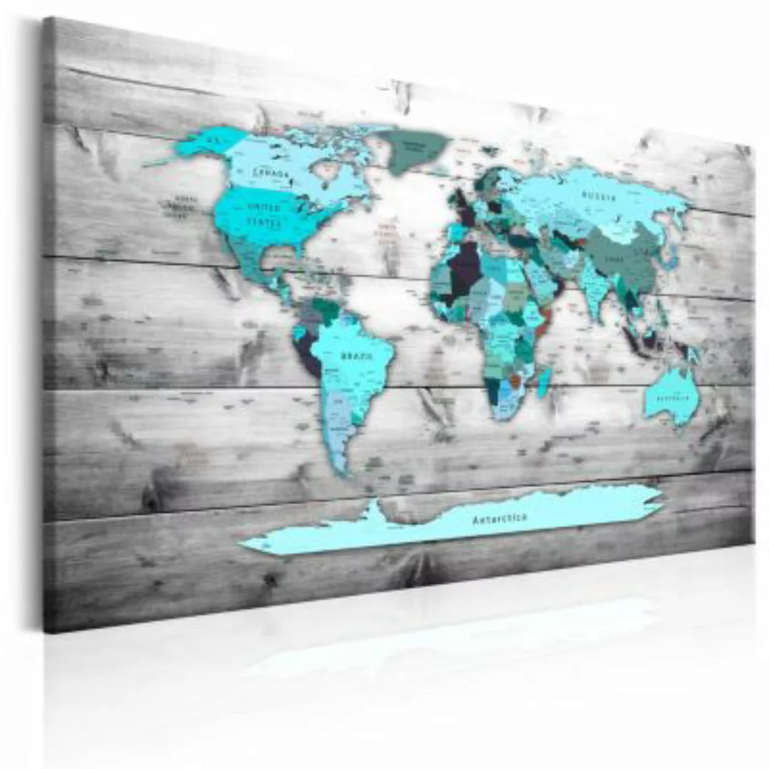 artgeist Wandbild World Map: Blue World blau/grau Gr. 60 x 40 günstig online kaufen