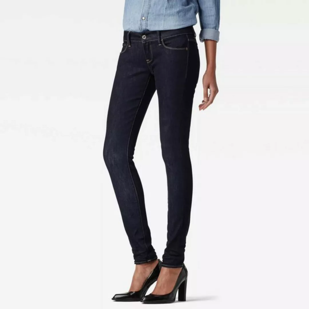 G-STAR Gerade Jeans RAW Damen Jeans Deconstructed Low Skinny 3301 5-Pocket günstig online kaufen