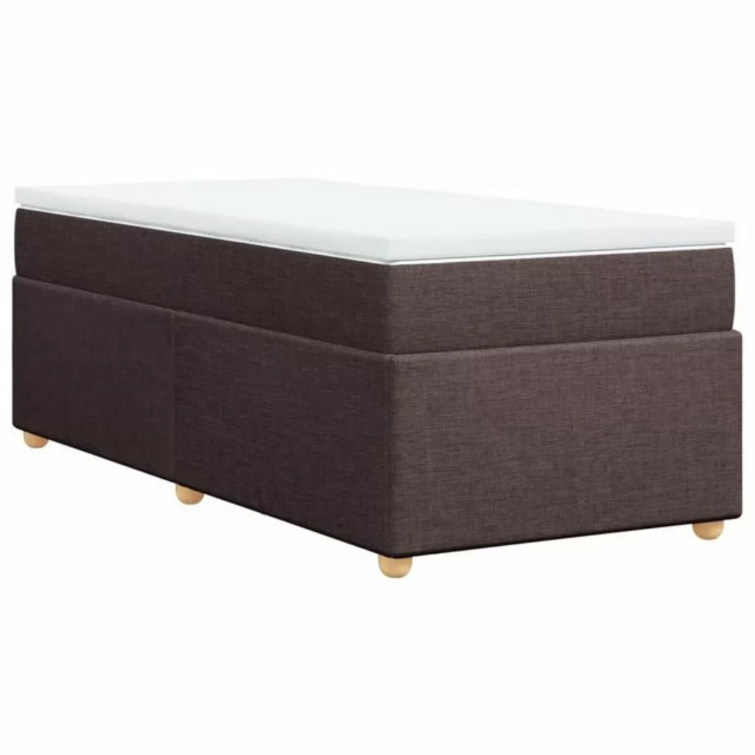 vidaXL Boxspringbett, Boxspringbett mit Matratze Dunkelbraun 90x190 cm Stof günstig online kaufen