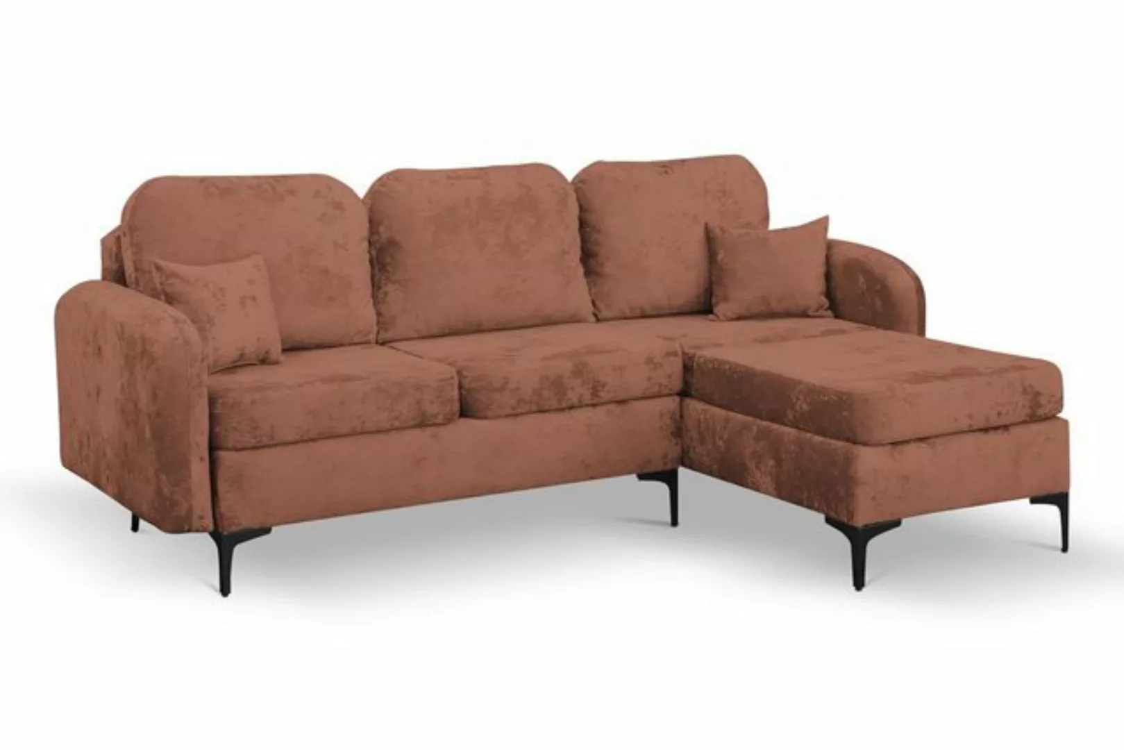 Compleo Ecksofa mit Schlaffunktion BELLA, Hohe Metallfüße, Bequem und moder günstig online kaufen