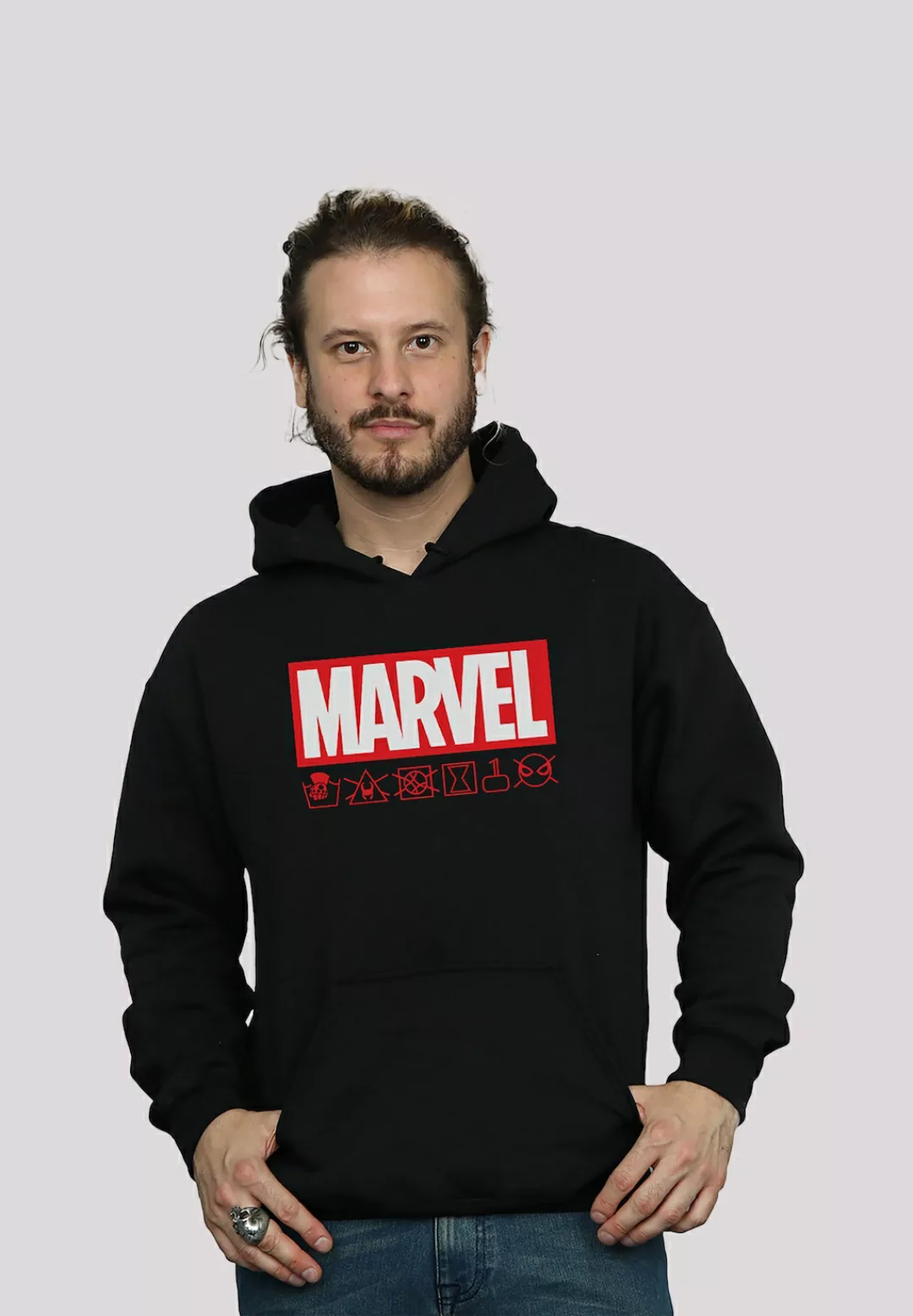 F4NT4STIC Kapuzenpullover "Marvel Logo Wash Care Symbols", Herren,Premium M günstig online kaufen