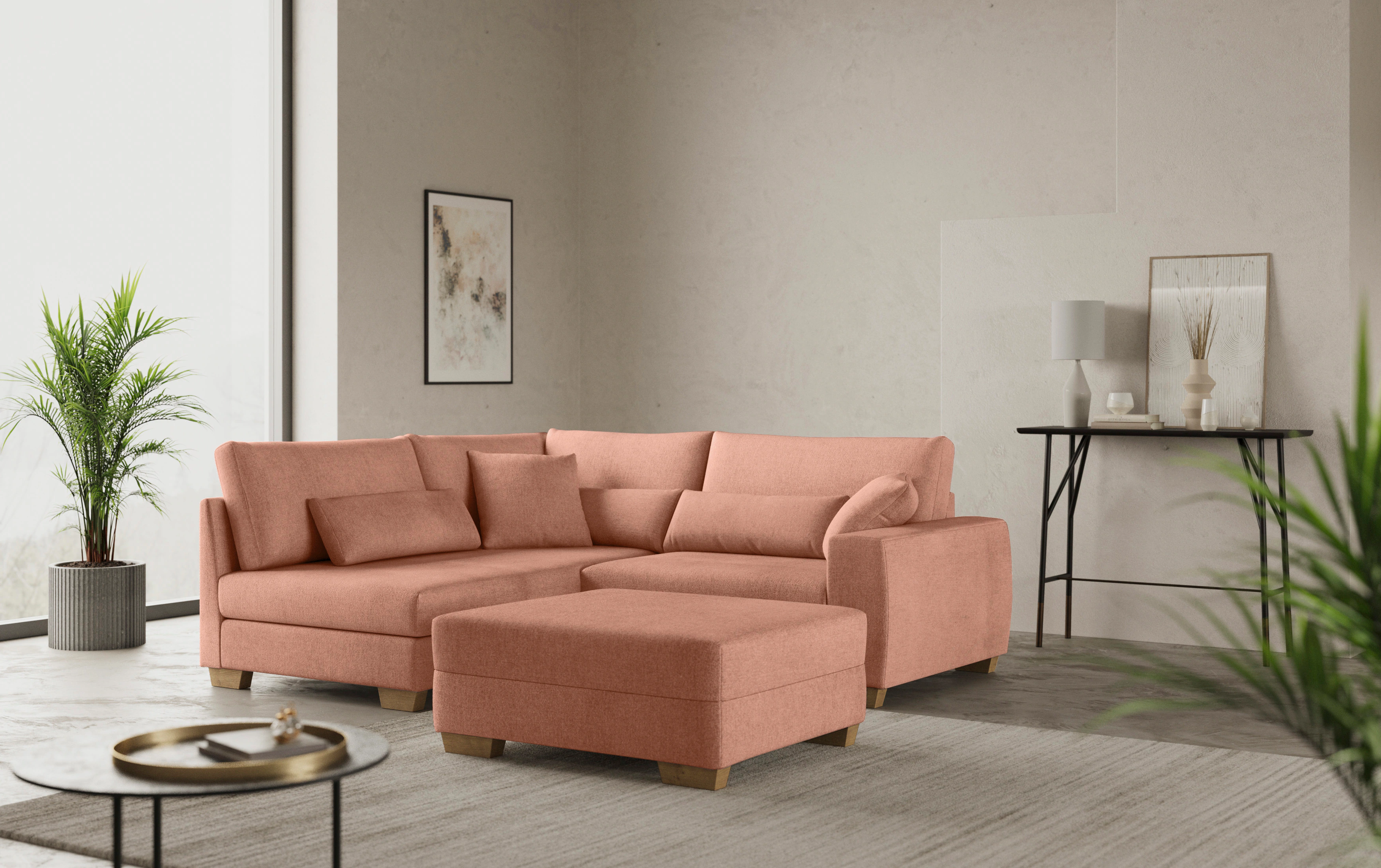 Home affaire Ecksofa "DuraSpring", mit Taschenfederkern, bis 140 kg belastb günstig online kaufen