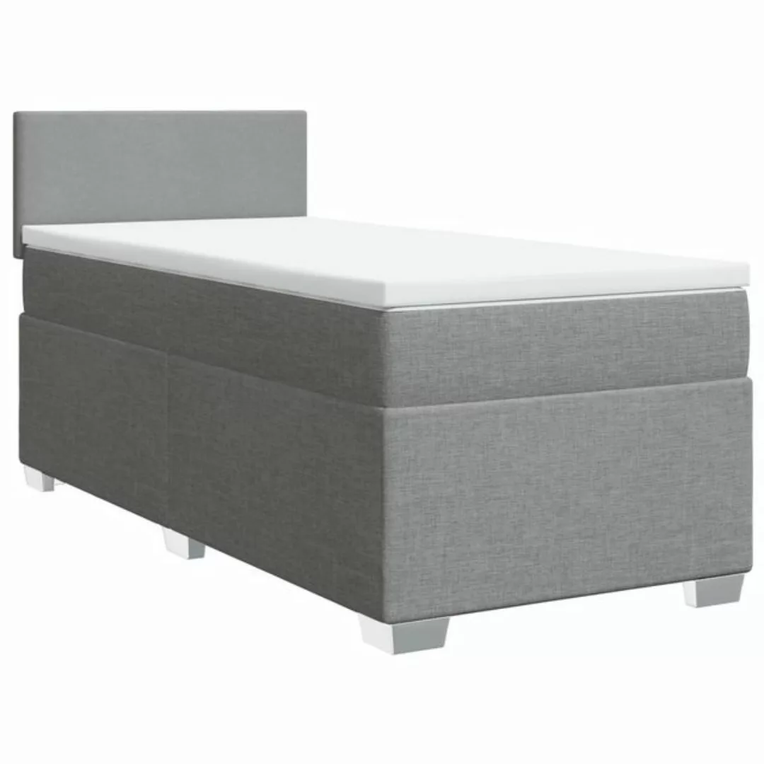 vidaXL Boxspringbett, Boxspringbett mit Matratze Hellgrau 80x200 cm Stoff günstig online kaufen