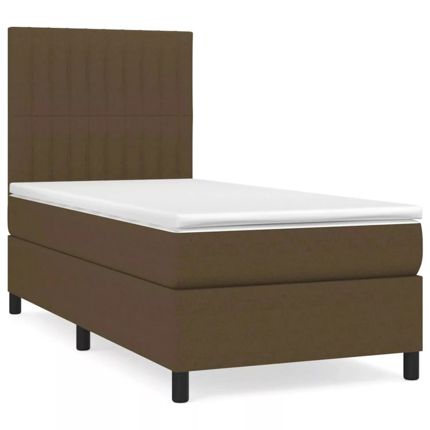 vidaXL Boxspringbett mit Matratze Dunkelbraun 80x200 cm Stoff1397584 günstig online kaufen