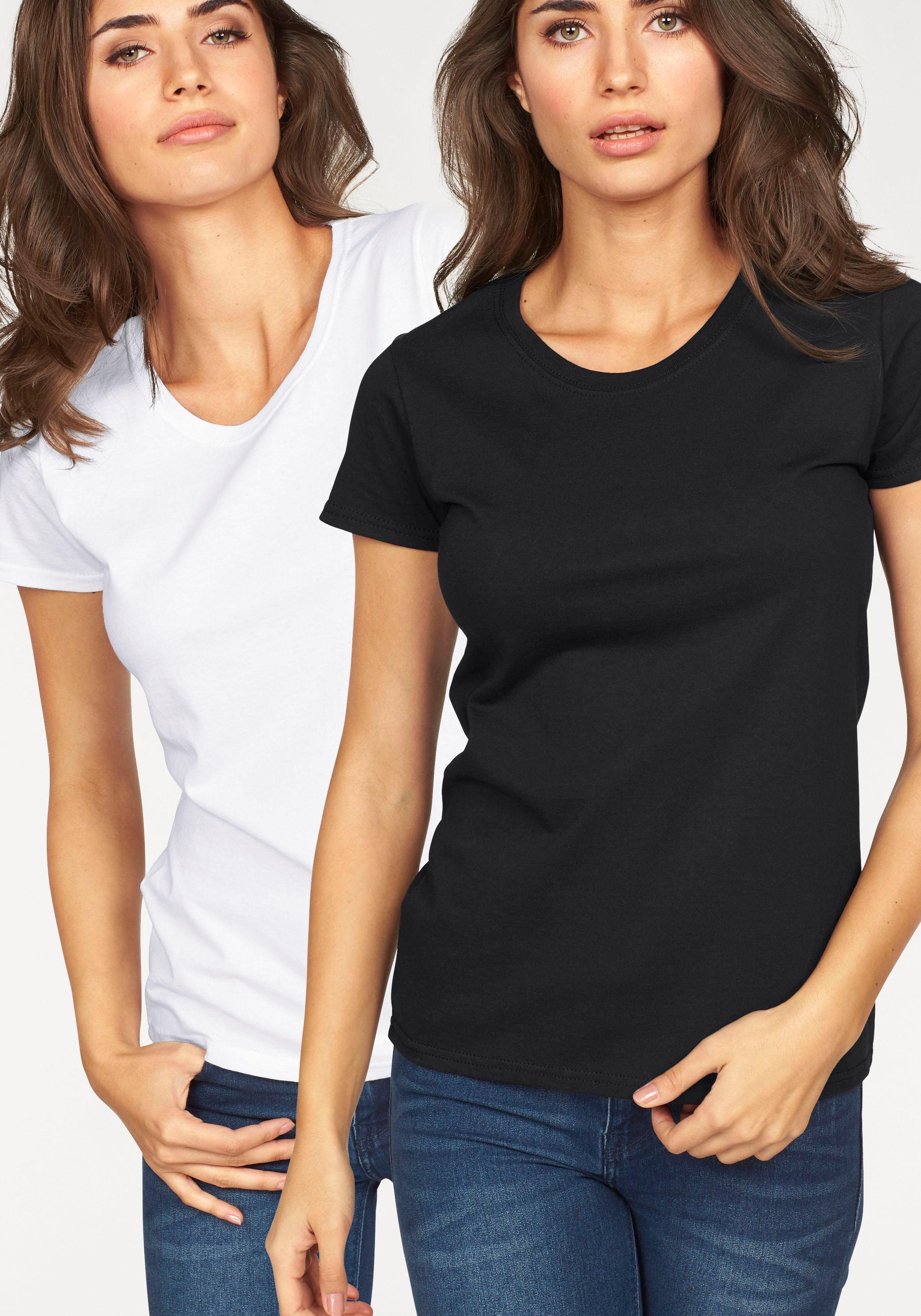 Fruit of the Loom Rundhalsshirt "Lady Fit Premium", (Packung, 2 tlg., 2er-P günstig online kaufen