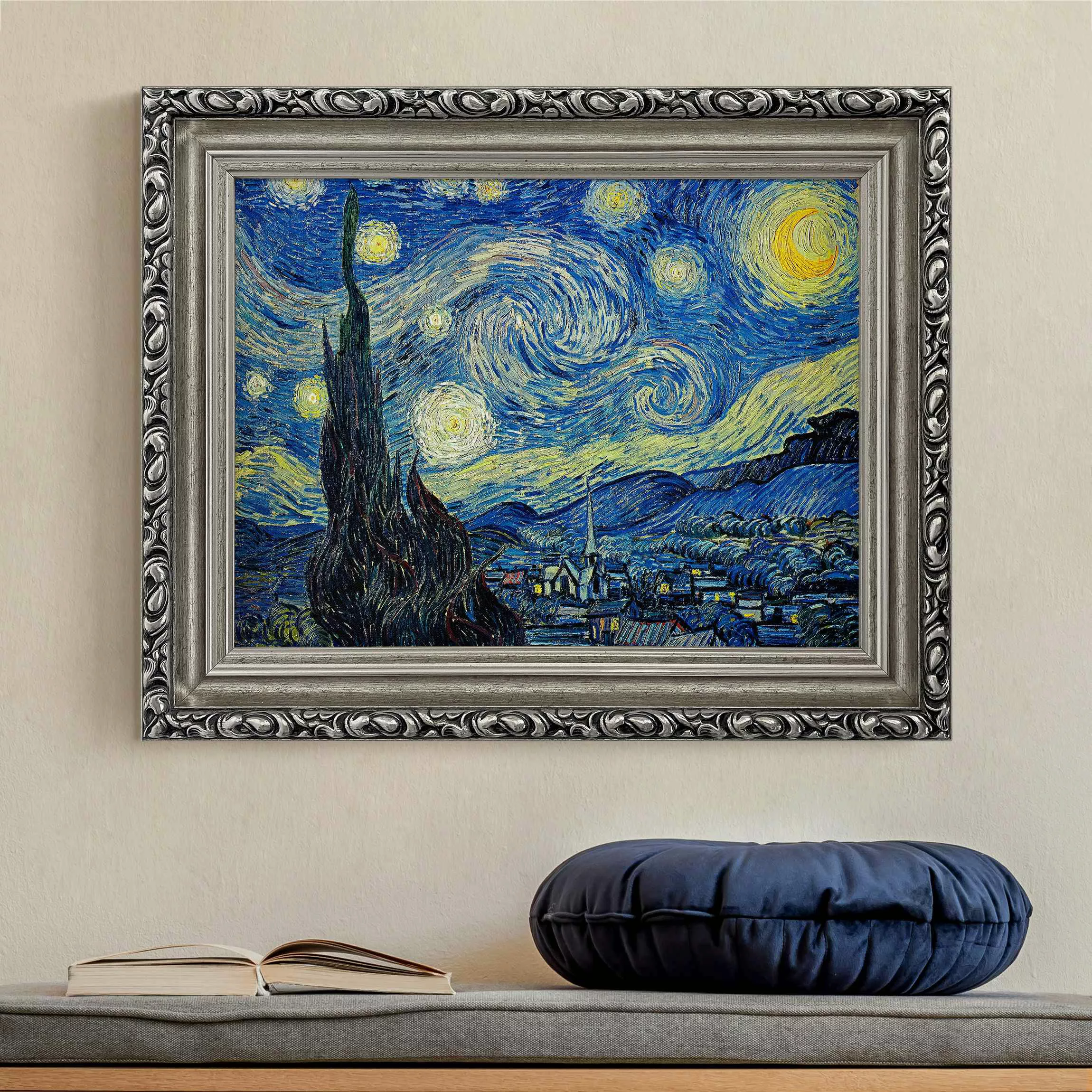 Gerahmtes Leinwandbild Vincent van Gogh - Sternennacht günstig online kaufen