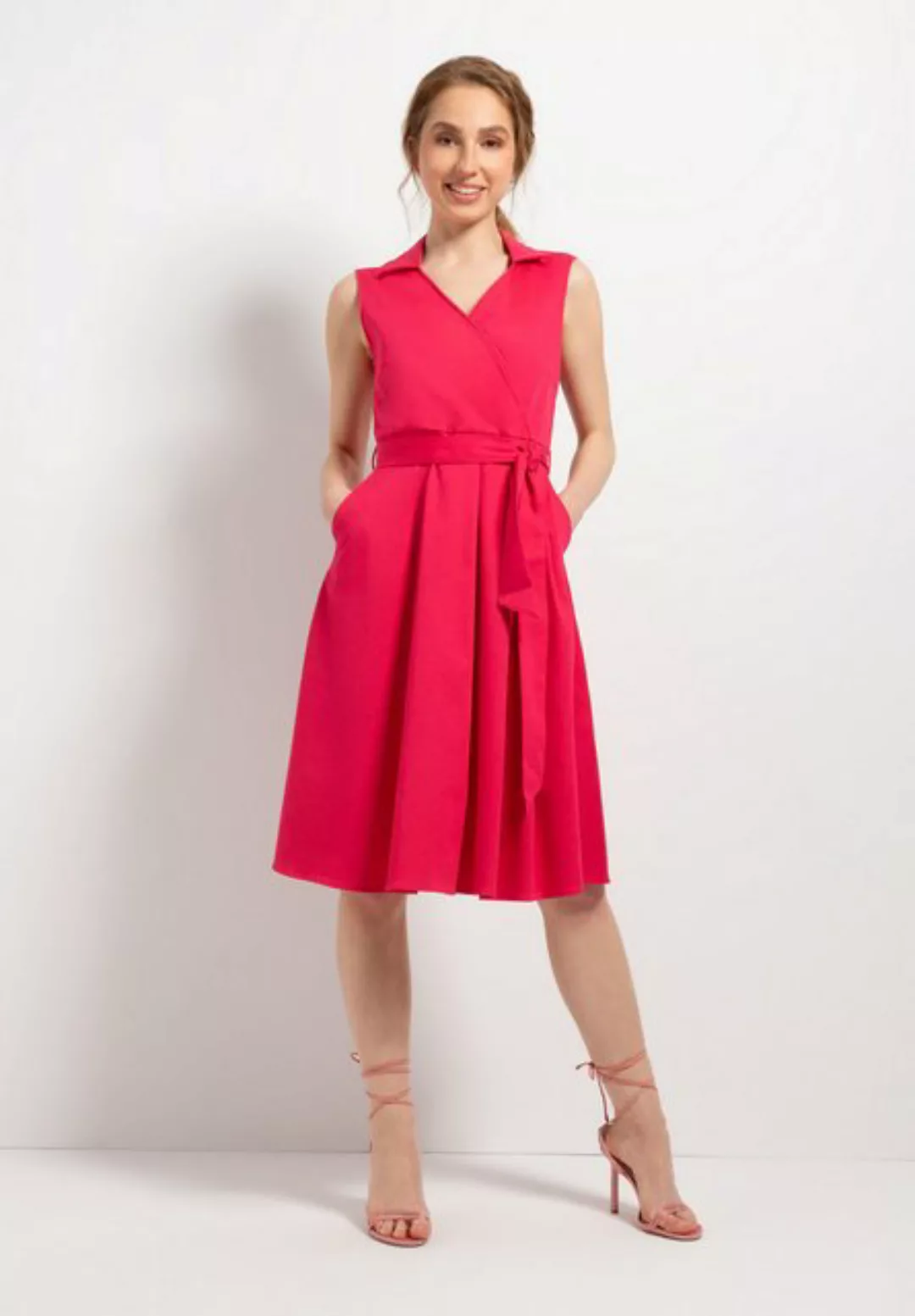 Kleid mit Wickeloptik, rose pink, Sommer-Kollektion günstig online kaufen