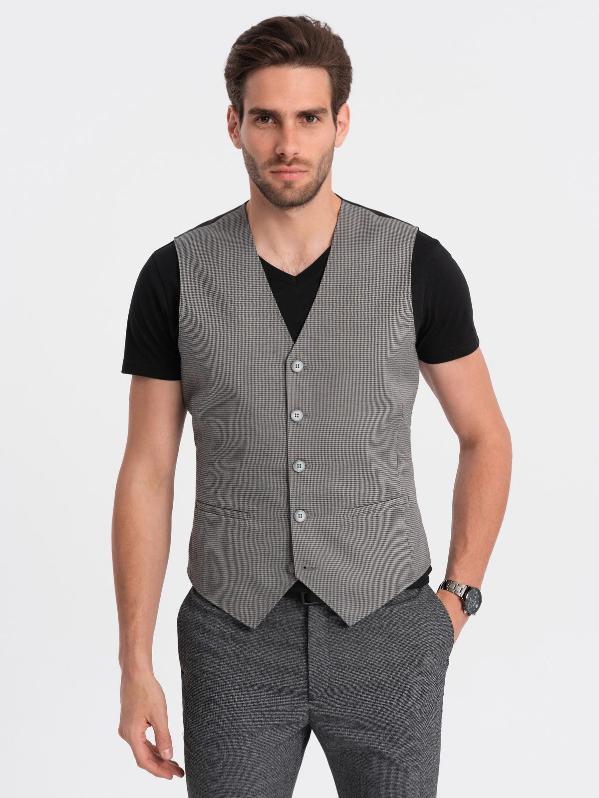 OMBRE Anzugweste Żakardowa kamizelka męska casual günstig online kaufen