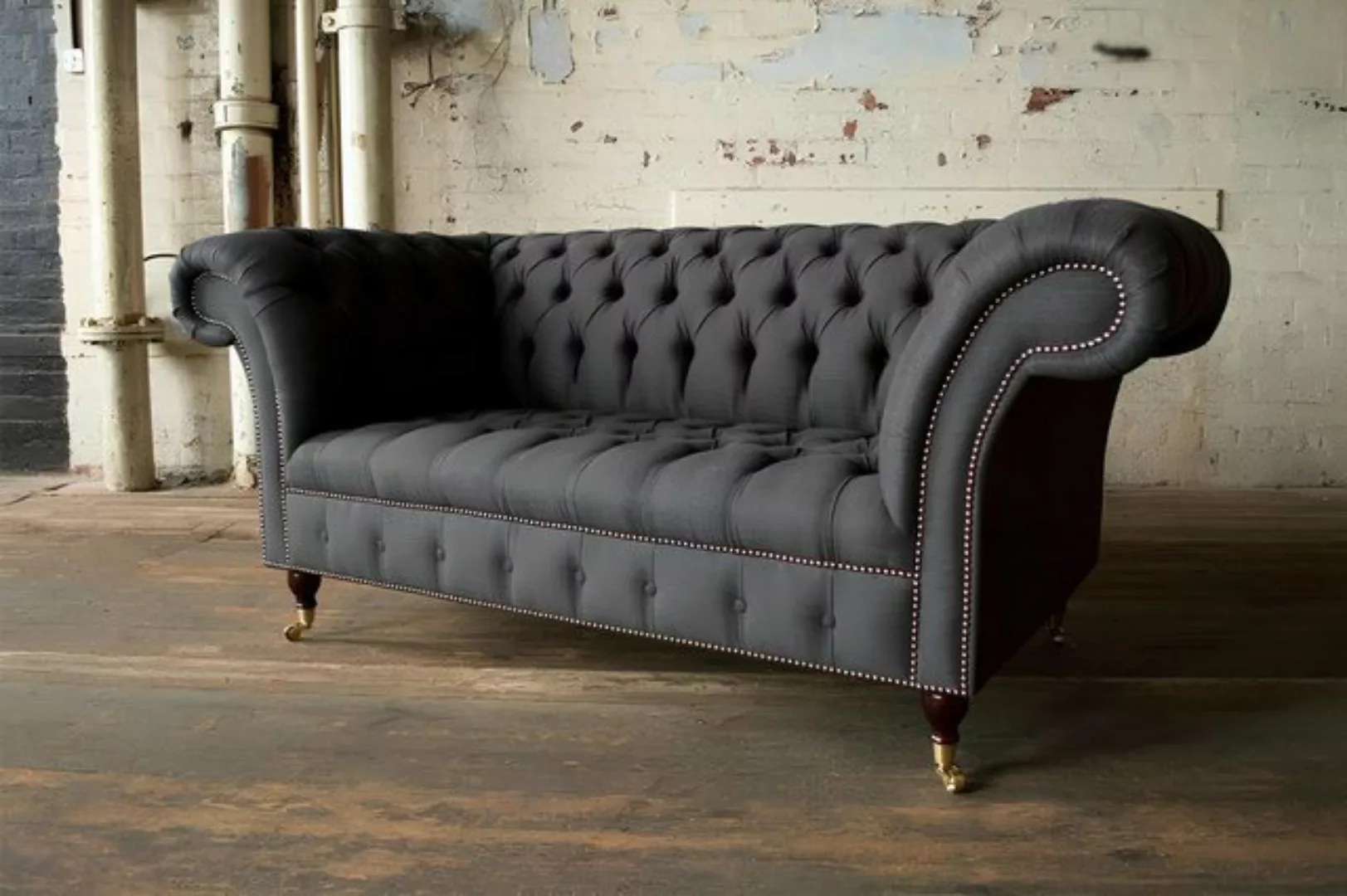 Xlmoebel Sofa Zweisitzer Luxus Chesterfield Stoffsofa mit Design-Polsterung günstig online kaufen