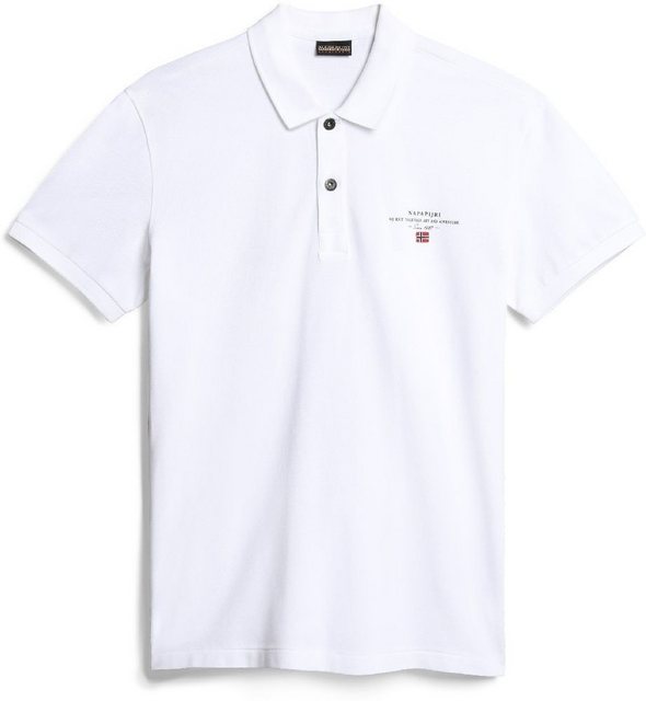 Napapijri Poloshirt Herren Kurzarm-Poloshirt Weiß mit Druck und günstig online kaufen