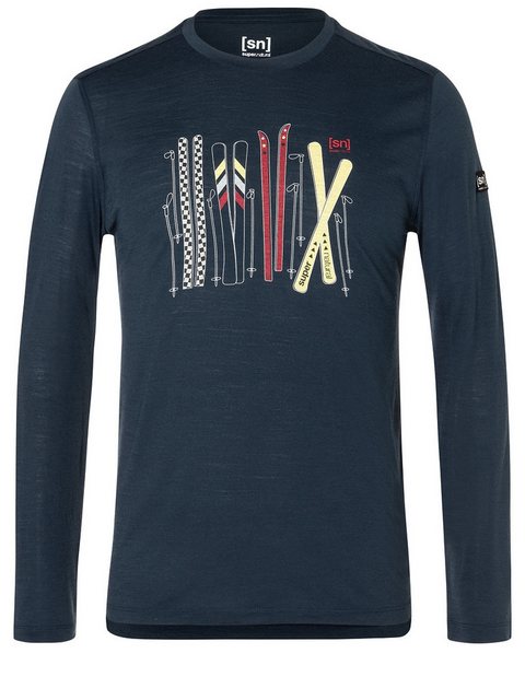 SUPER.NATURAL Sweatshirt für Herren, Merino FOURSKI Ski Motiv, atmungsaktiv günstig online kaufen