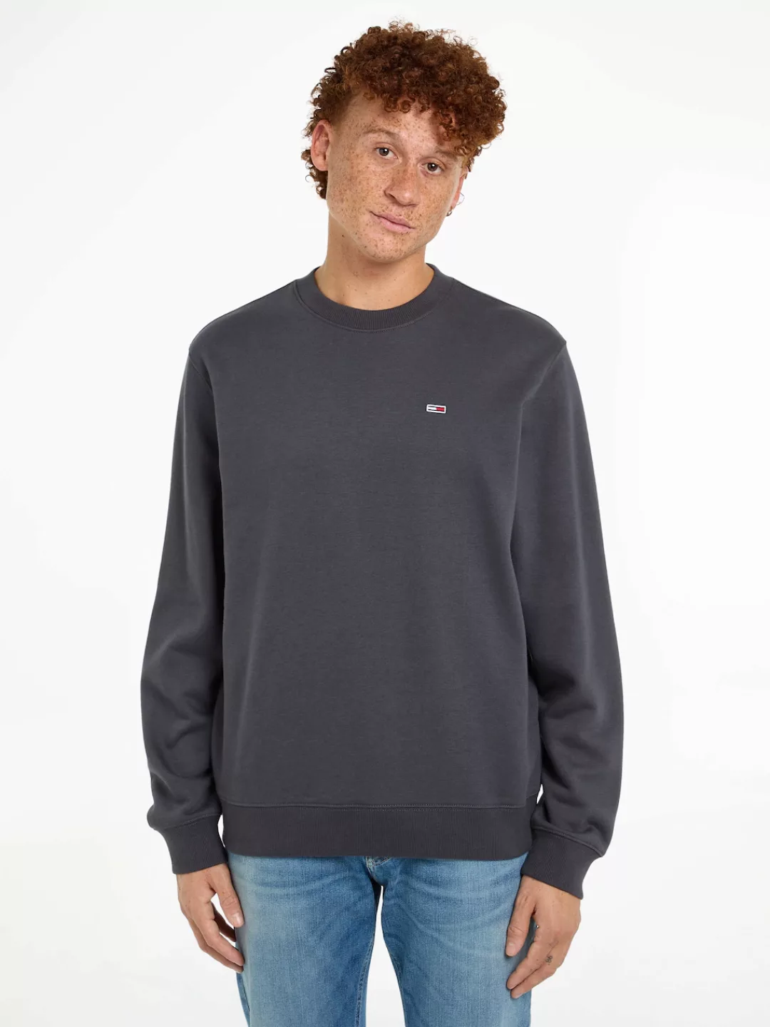 Tommy Jeans Sweatshirt TJM REG S FLAG CREW mit Logostickerei günstig online kaufen